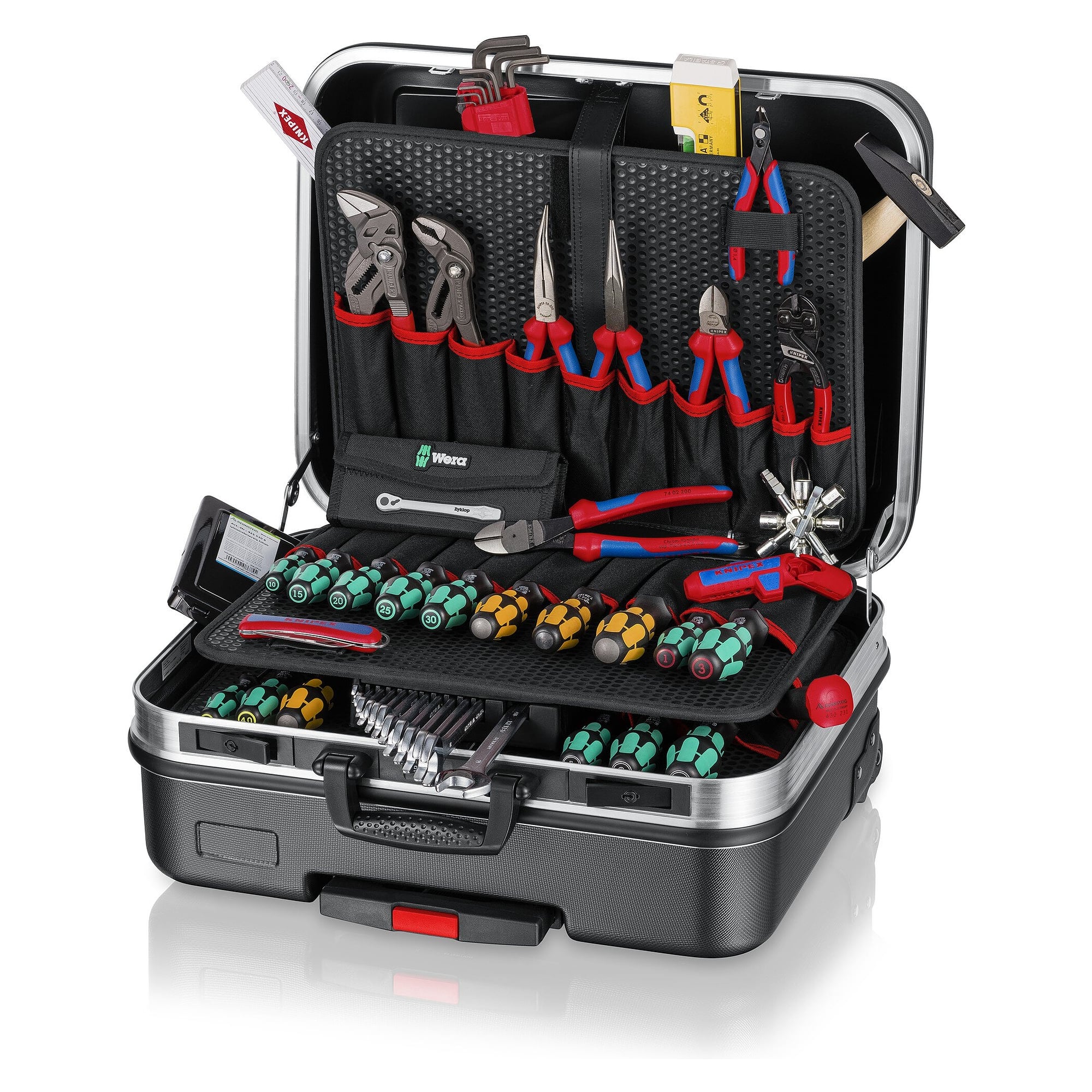 Tool case BIG Basic Move Mechanics, 90 pieces, with wheels and combination lock, 33 l - Knipex 00 21 06 M