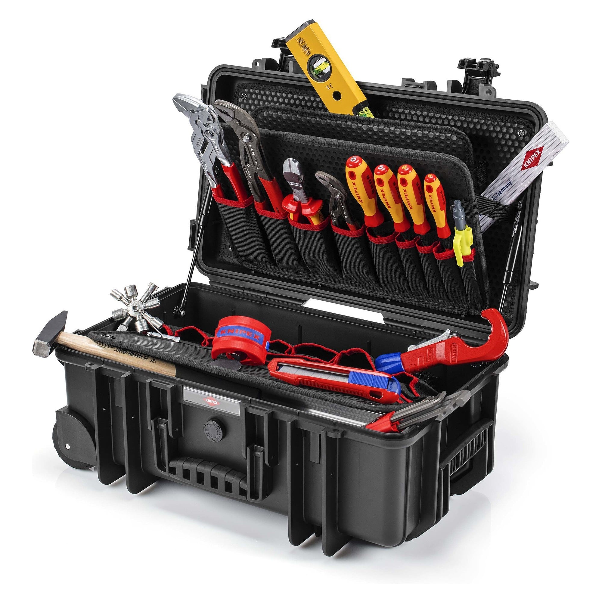 Werkzeugkoffer Robust26 Sanitär mit Cobra-Zangen und Rohrabschneider, staub- und wasserdicht - Knipex 00 21 33 S