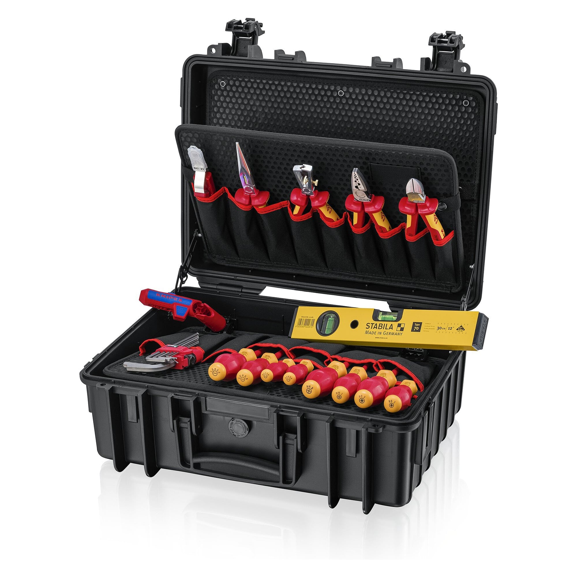 Mallette à outils Robust23 Start Électrique, 24 pièces, étanche, compatible avion - Knipex 00 21 34 HL S2