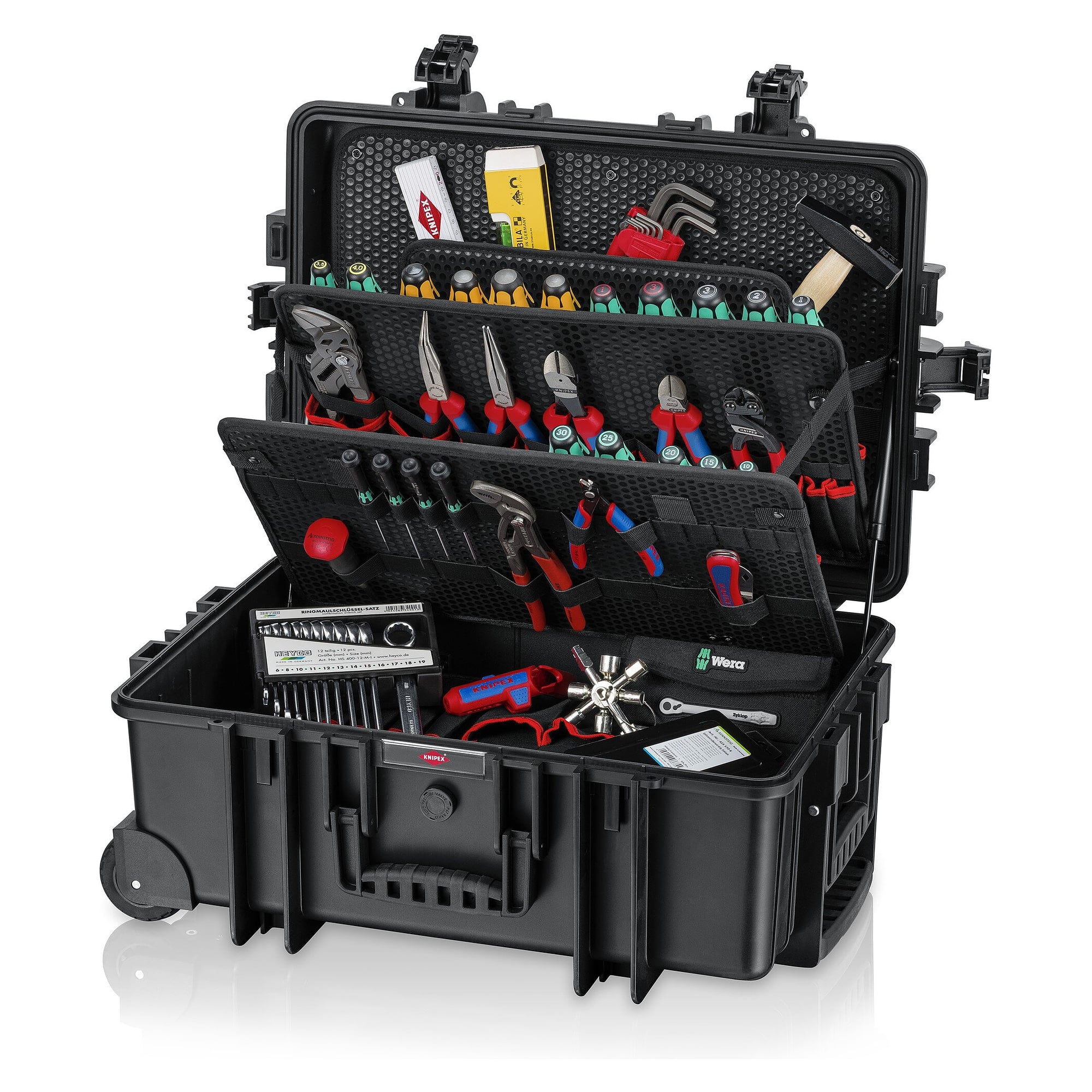Rolling tool case Robust45 Move Mechanics, 45 l, equipped with 90 brand tools - Knipex 00 21 37 M