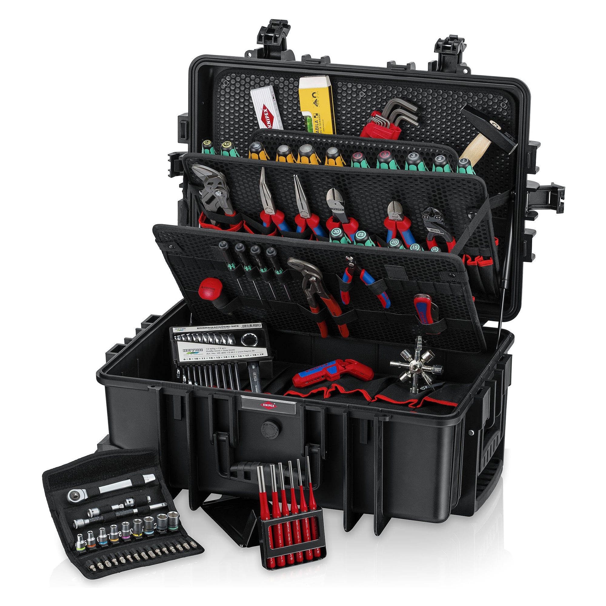 Rolling tool case Robust45 Move Mechanics, 45 l, equipped with 90 brand tools - Knipex 00 21 37 M