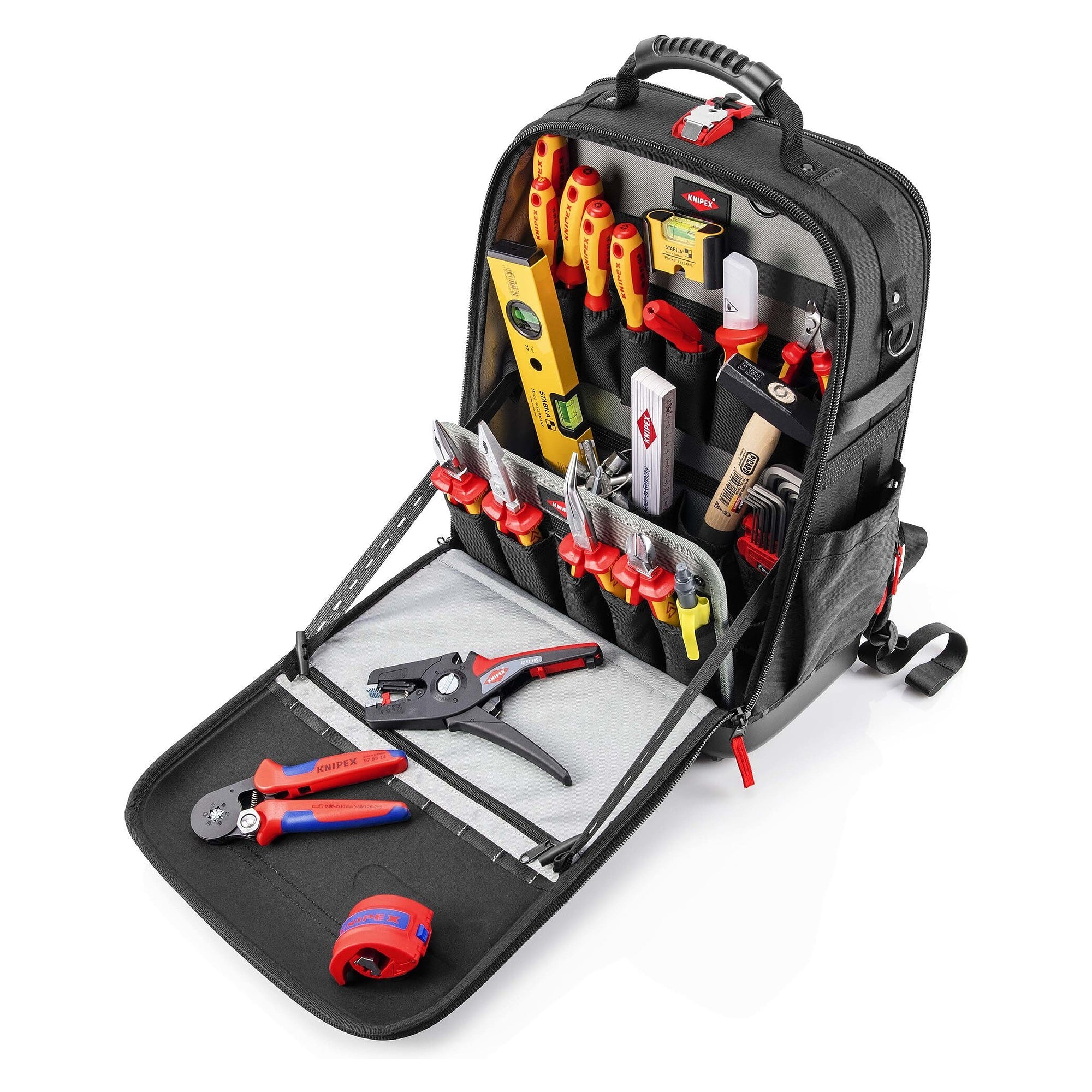 Tool backpack Modular X18 Electric, 18 l, equipped with 22 brand tools - Knipex 00 21 50 E