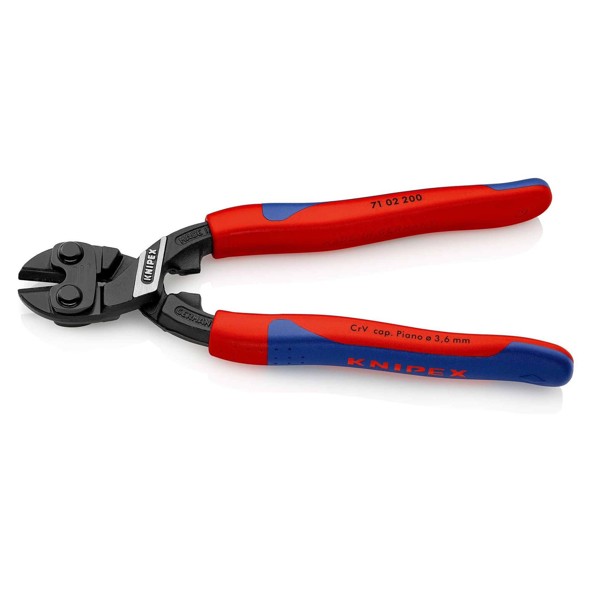 CoBolt compact bolt cutter with slim multi-component sleeves, bolts up to Ø 5.2 mm, 200 mm - Knipex 71 02 200 SB