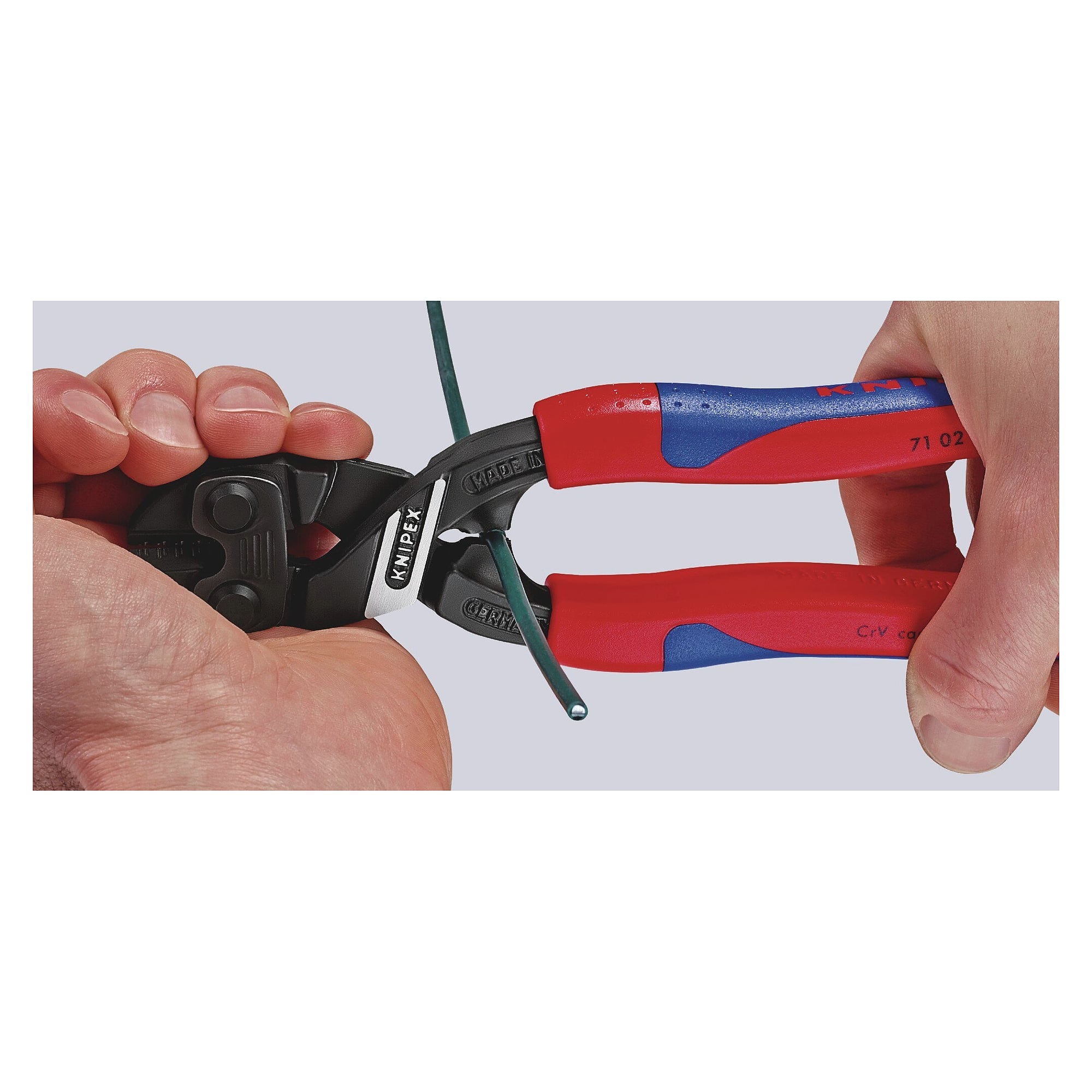 CoBolt compact bolt cutter with slim multi-component sleeves, bolts up to Ø 5.2 mm, 200 mm - Knipex 71 02 200 SB