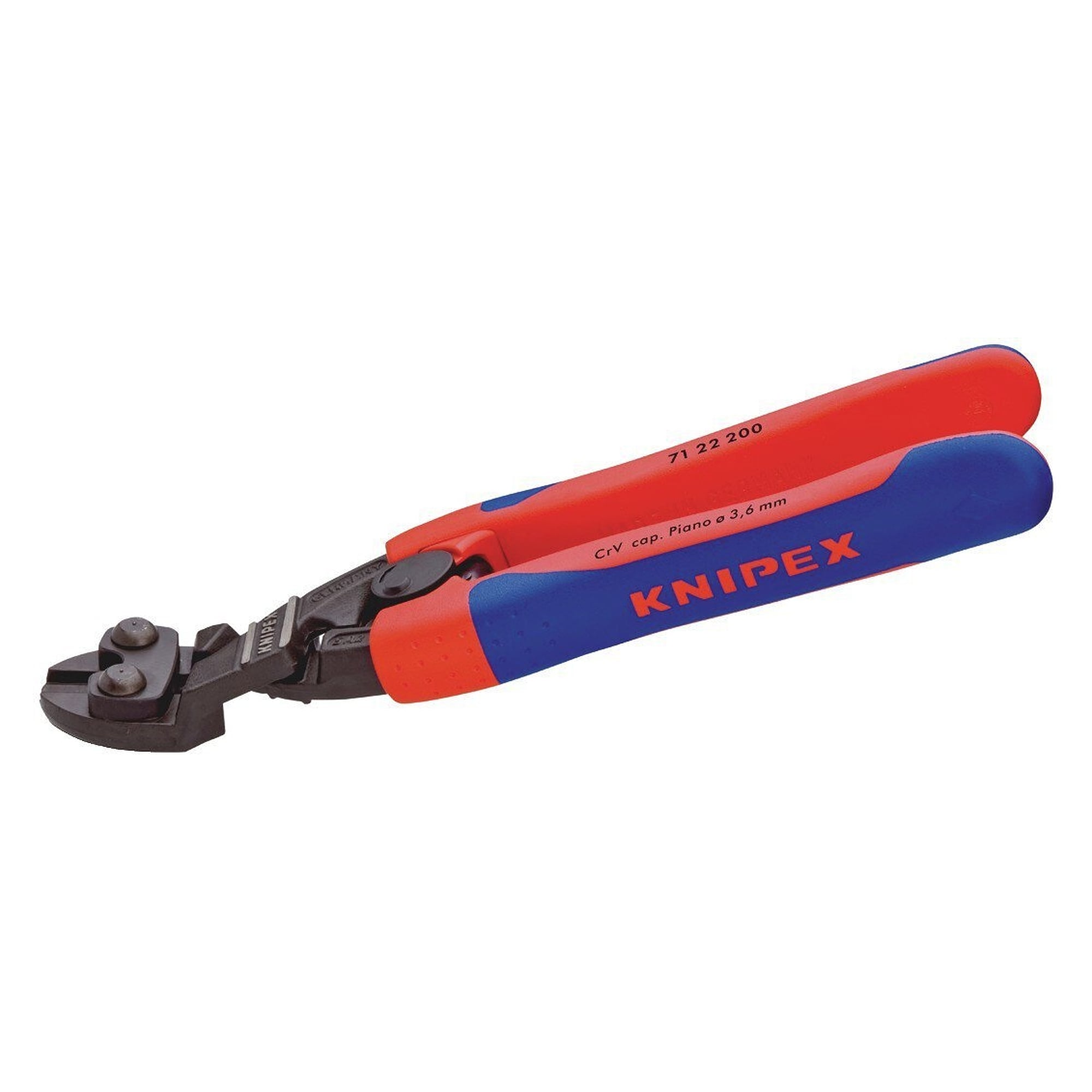 CoBolt compact bolt cutter angled 20° with opening spring, bolts up to Ø 5.2 mm, 200 mm - Knipex 71 22 200 SB