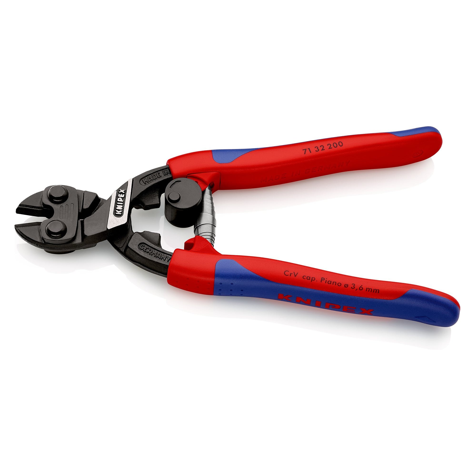 CoBolt Kompakt-Bolzenschneider mit Aussparung und Öffnungsfeder, Bolzen bis Ø 5,2 mm - Knipex 71 32 200 SB