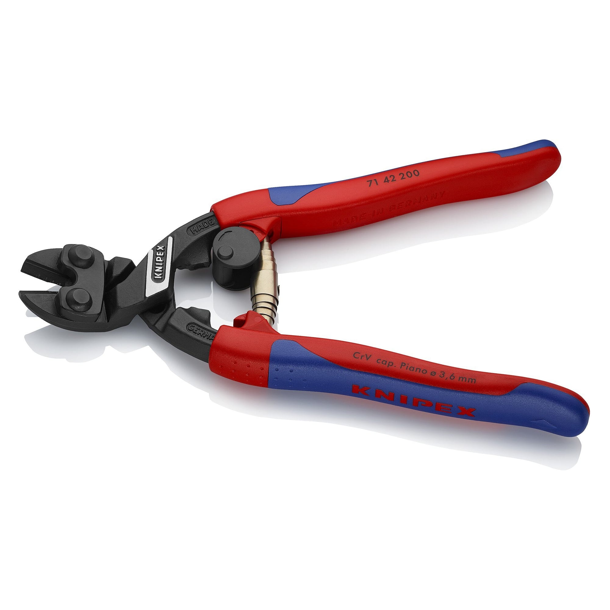 CoBolt compact bolt cutter with recess, bolts up to Ø 5.2 mm, slim handles, 200 mm - Knipex 71 42 200