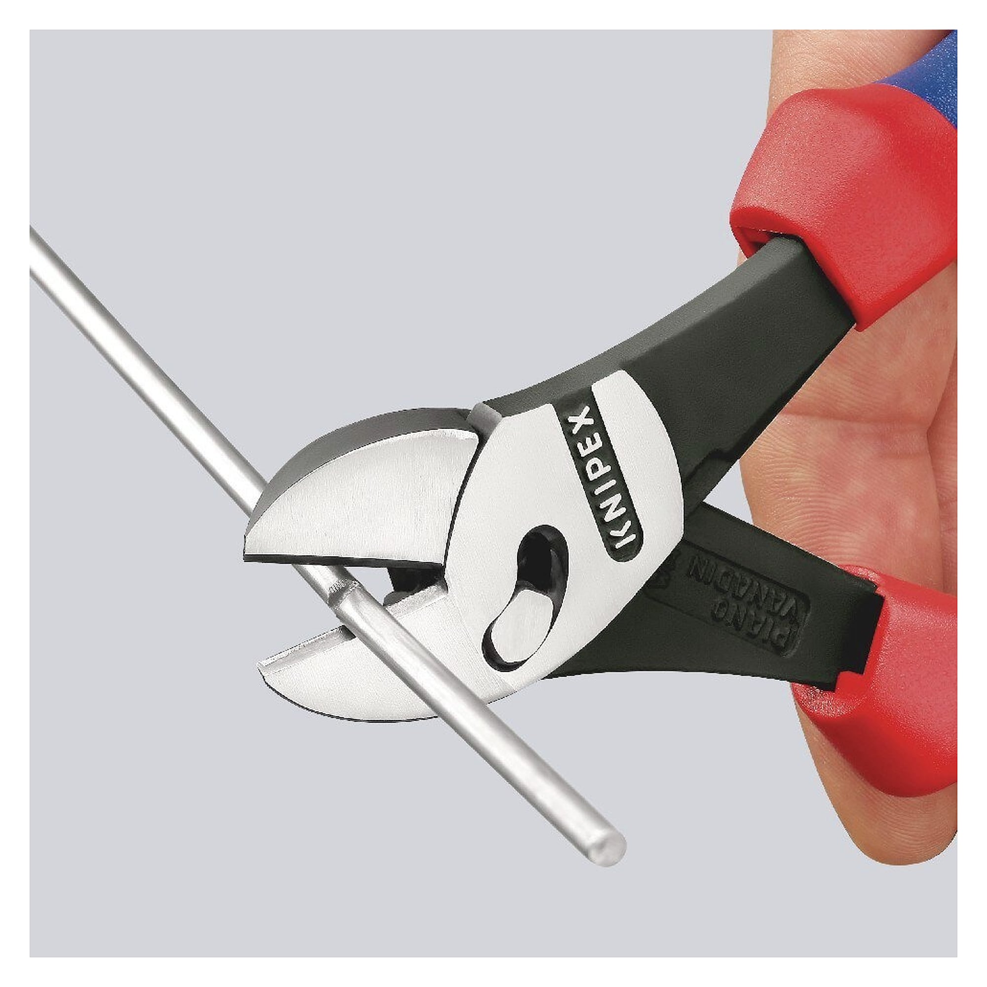 TwinForce high-performance diagonal cutter with double joint, 62 HRC edges, 180 mm - Knipex 73 72 180 BK