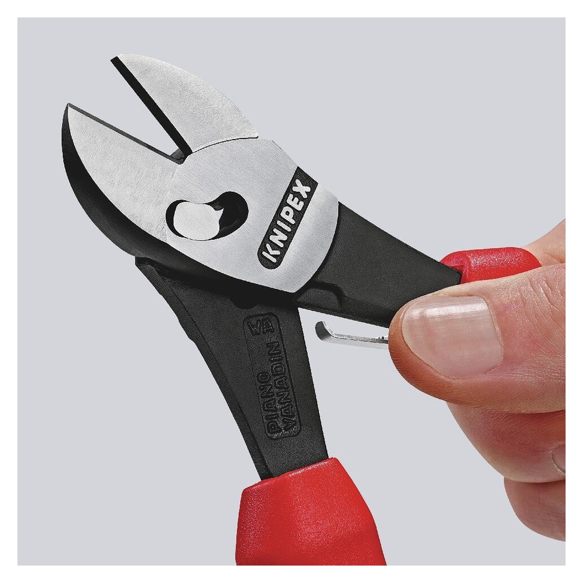 TwinForce high-performance diagonal cutter with double joint, 62 HRC edges, 180 mm - Knipex 73 72 180 BK