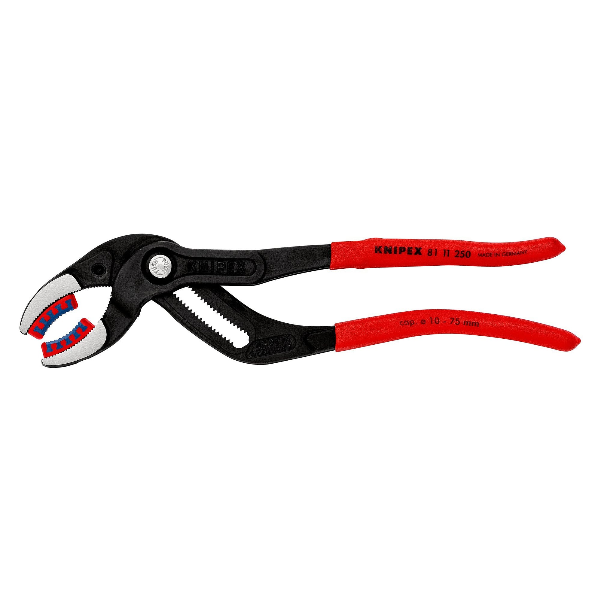 Siphon- und Connectorenzange SpeedGrip mit rutschhemmendem Überzug, schwarz, 250 mm - Knipex 81 11 250 SB