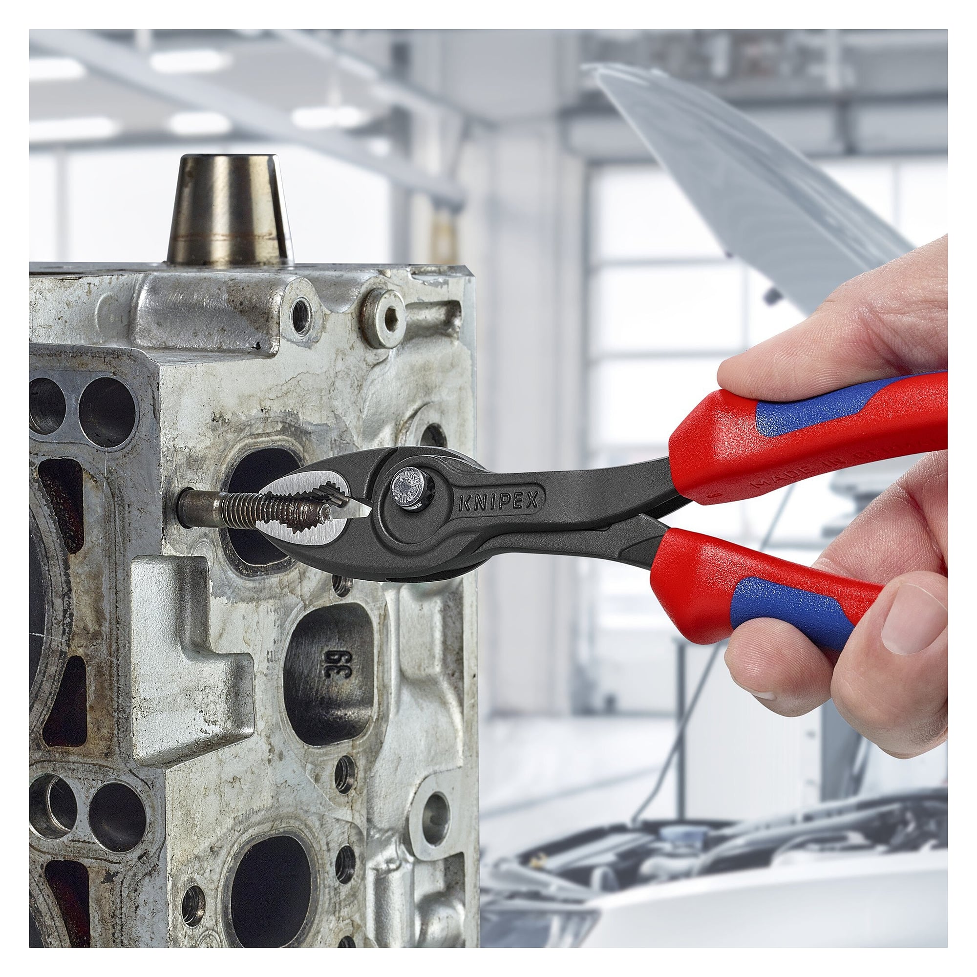 TwinGrip front gripping pliers for screws and nuts 4 to 22 mm, black, 200 mm - Knipex 82 02 200 SB