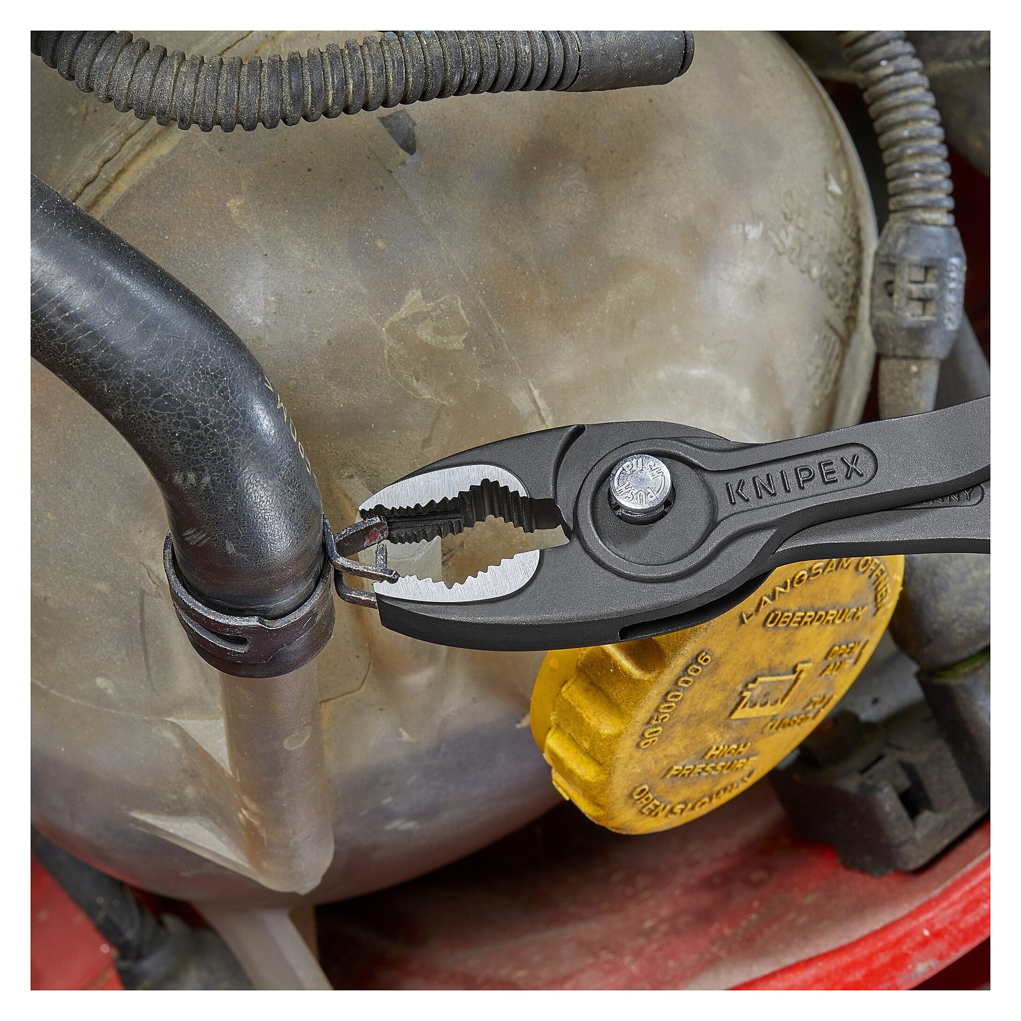 TwinGrip front gripping pliers for screws and nuts 4 to 22 mm, black, 200 mm - Knipex 82 02 200 SB