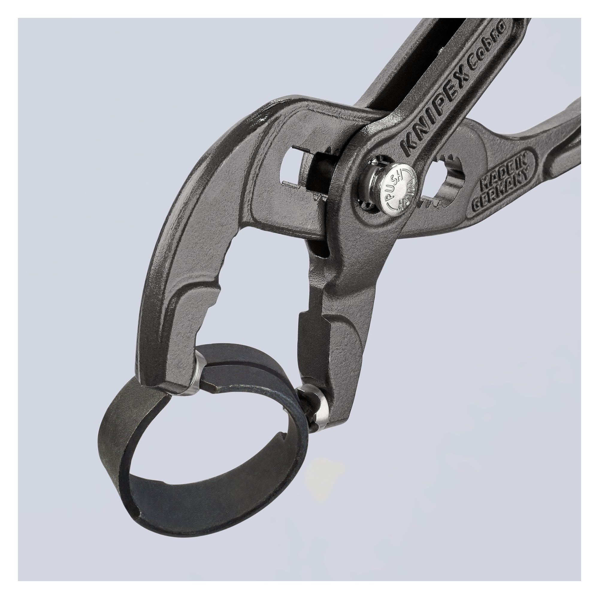 Spring band hose clamp pliers for clamps up to 50 mm, non-slip coating, grey, 180 mm - Knipex 85 51 180 A SB