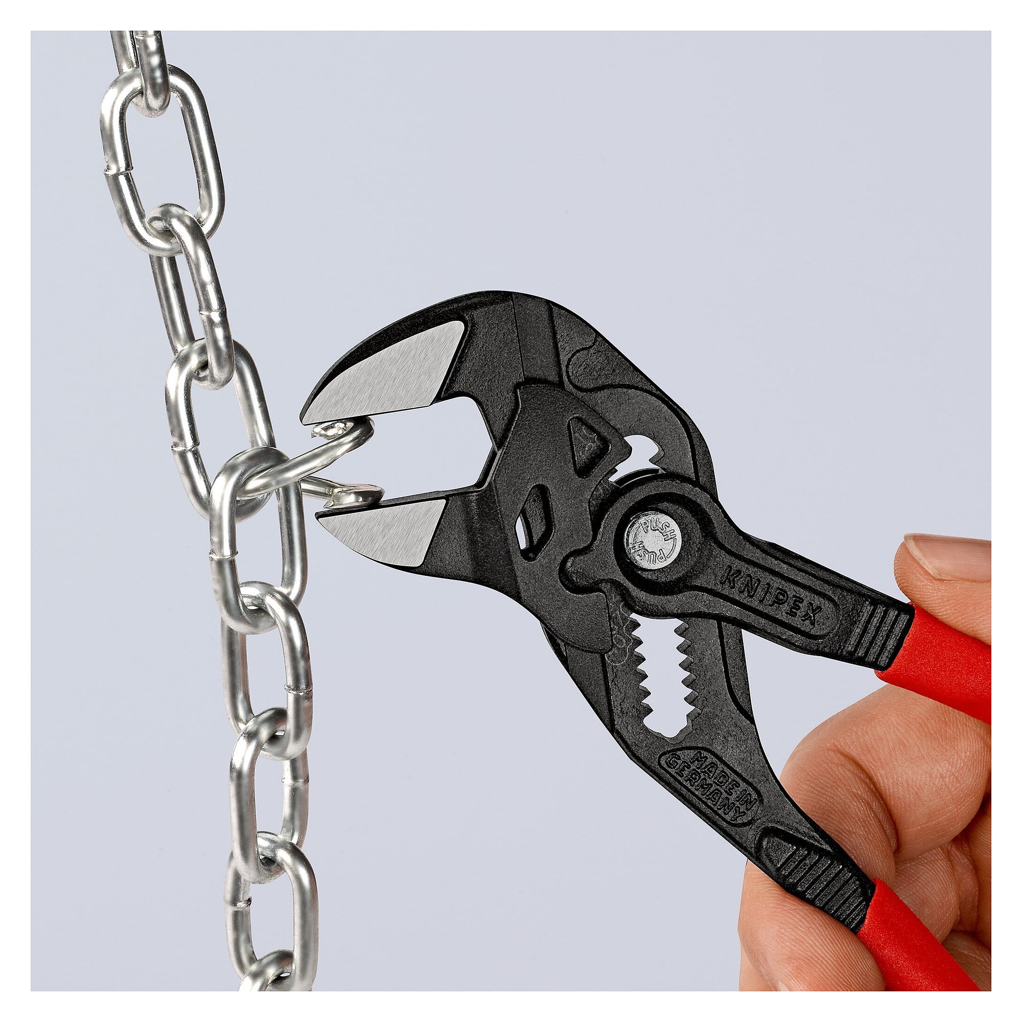 Pliers wrench with narrow smooth jaws, wrench sizes up to 40 mm, grey, 180 mm - Knipex 86 01 180 SB