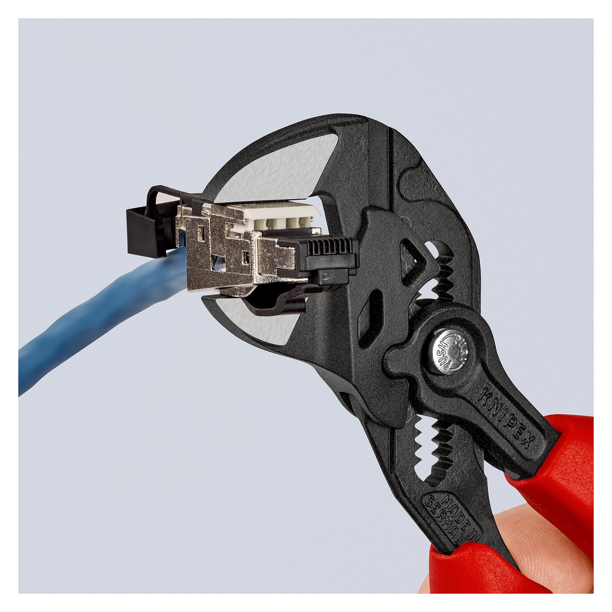 Pliers wrench 180 mm, grey atramentized, multi-component grips, jaw capacity up to 40 mm - Knipex 86 02 180 SB