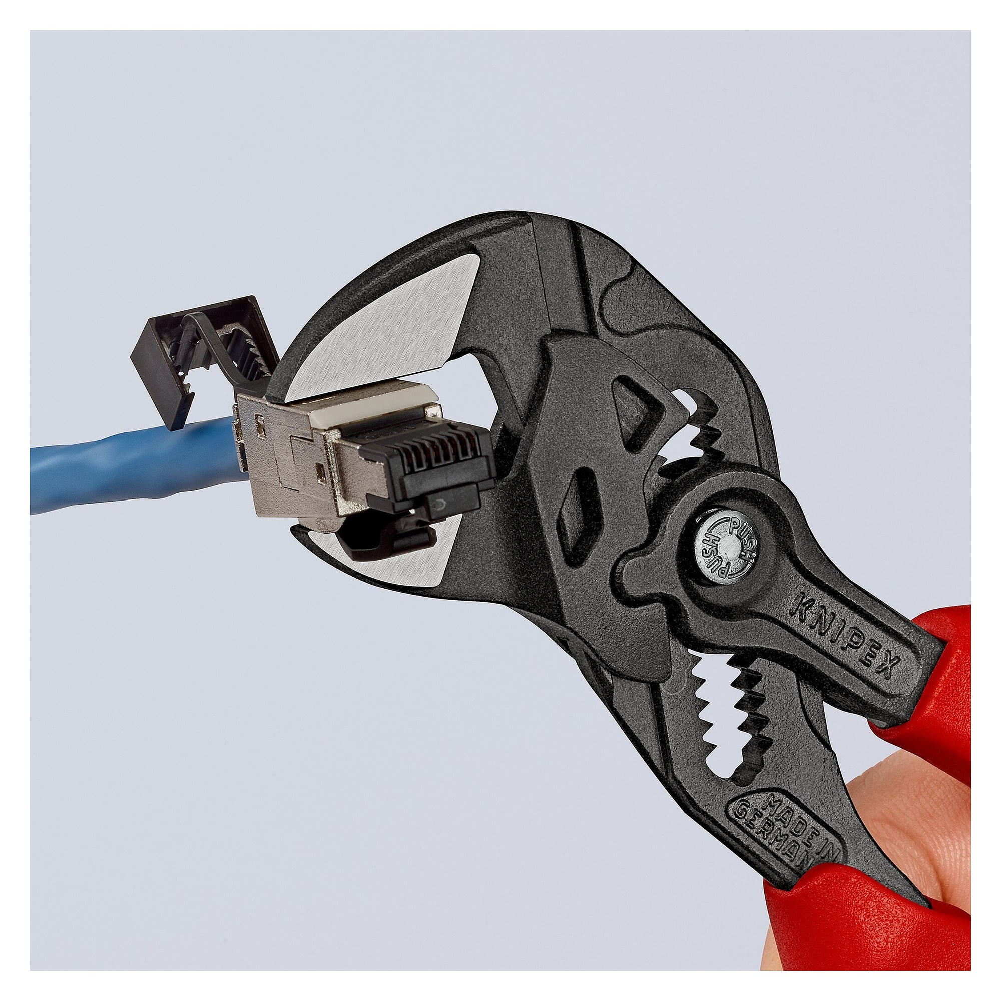 Pliers wrench 180 mm, grey atramentized, multi-component grips, jaw capacity up to 40 mm - Knipex 86 02 180 SB