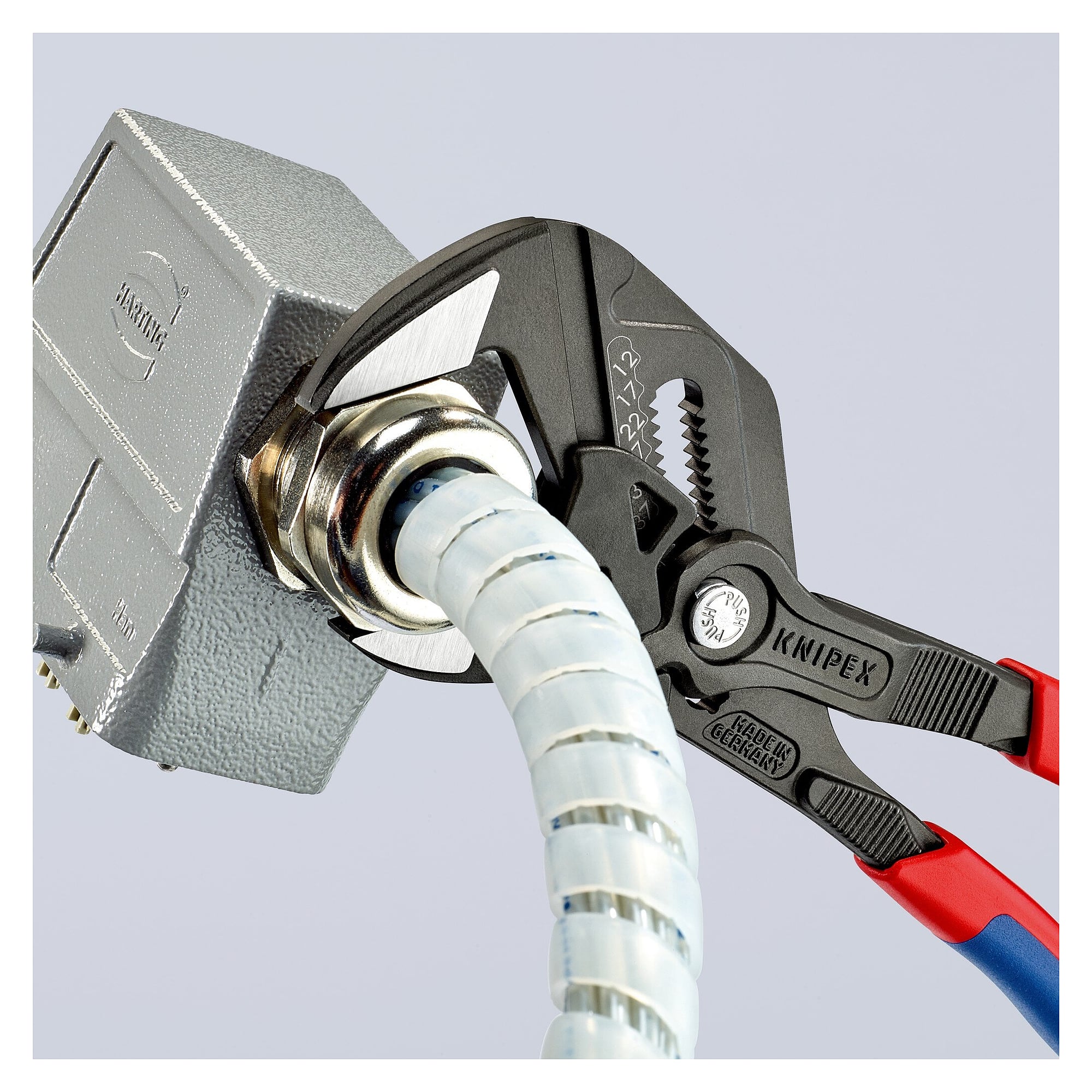 Pliers wrench 250 mm, grey atramentized, multi-component grips, jaw capacity up to 52 mm - Knipex 86 02 250 SB