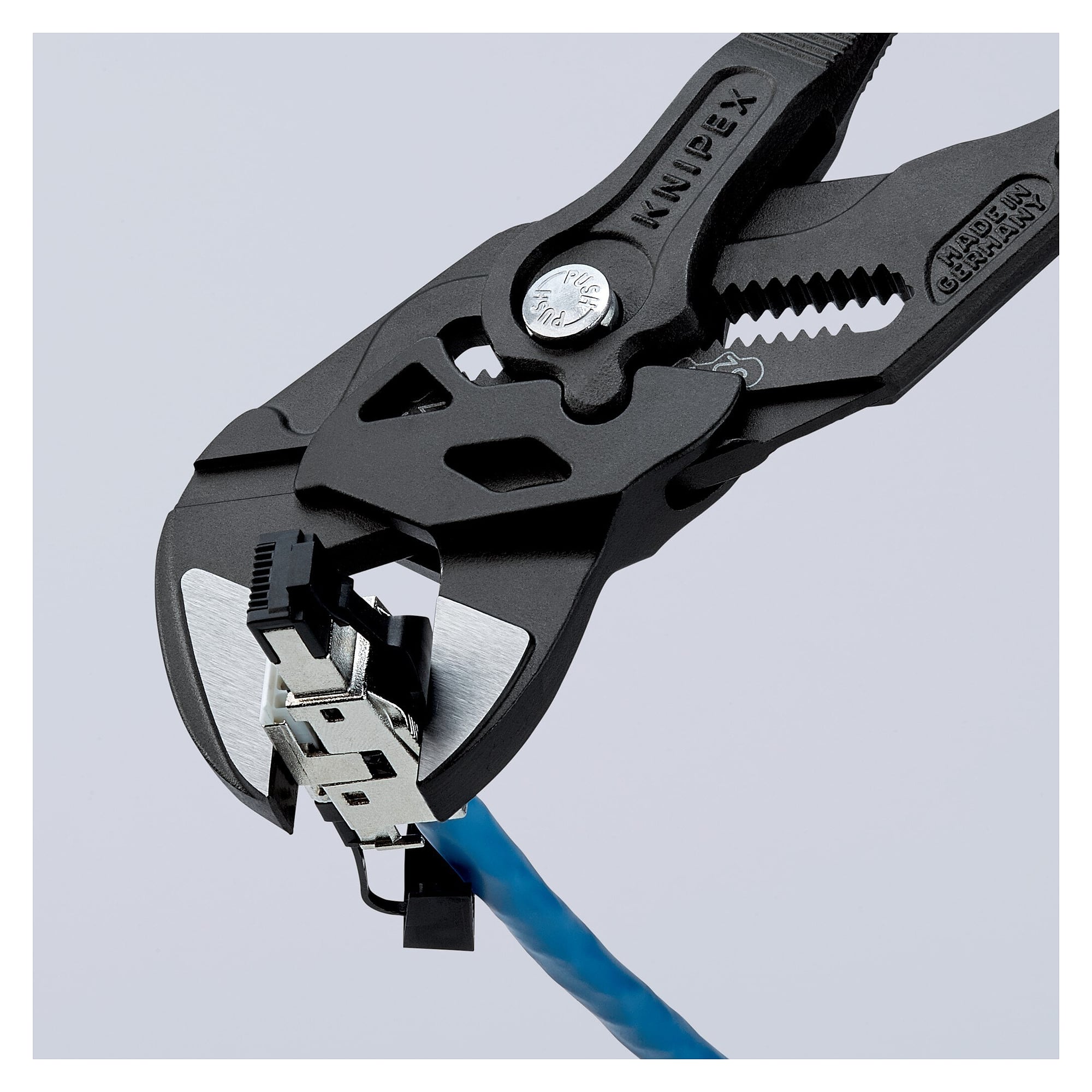 Pliers wrench 250 mm, grey atramentized, multi-component grips, jaw capacity up to 52 mm - Knipex 86 02 250 SB