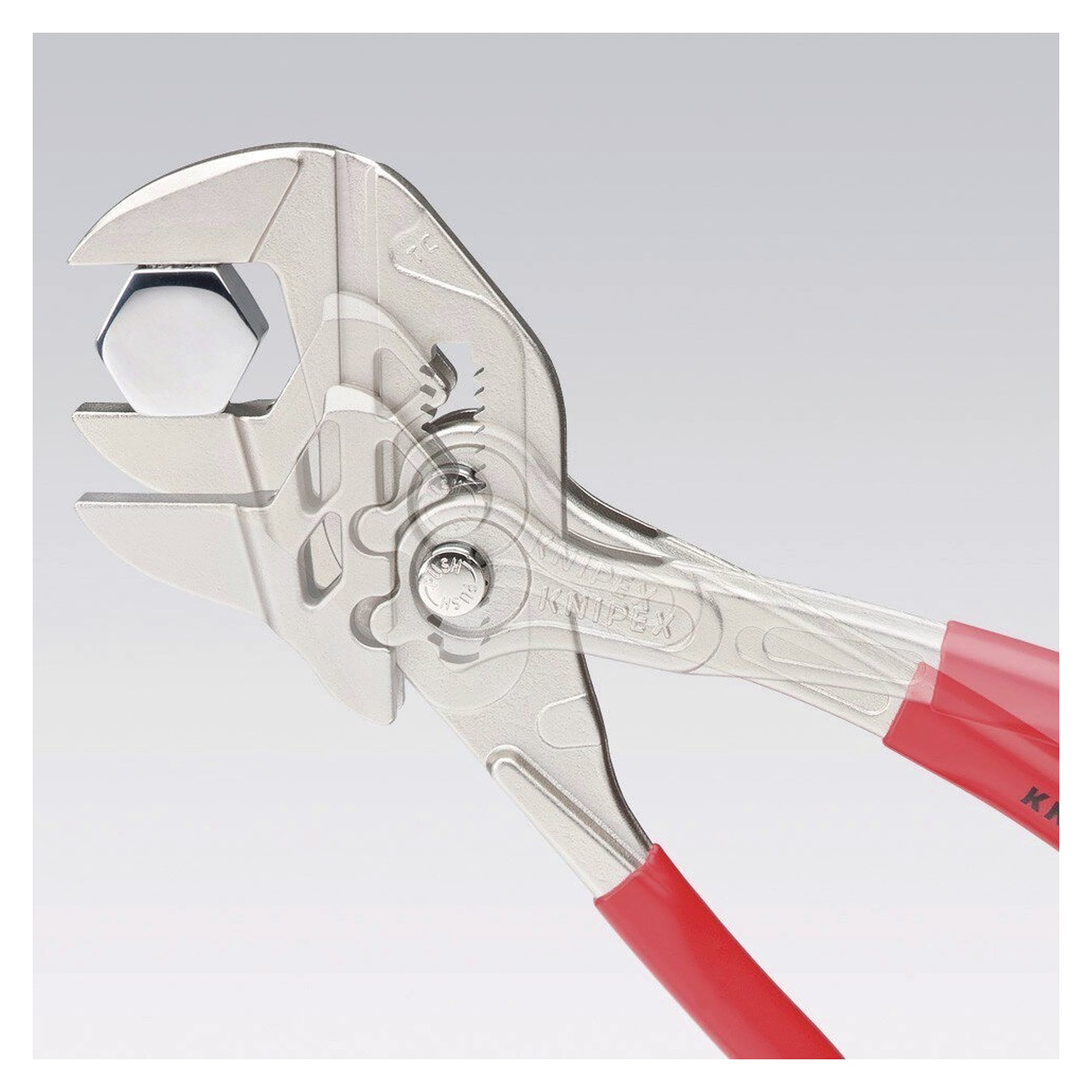 Pliers wrench 150 mm, chrome-plated, plastic-coated handles, jaw capacity up to 27 mm - Knipex 86 03 150 SB