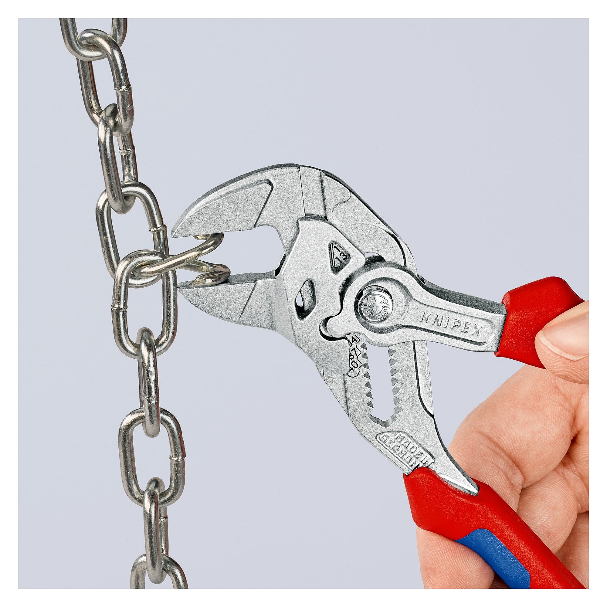 Pliers wrench 180 mm, chrome-plated, multi-component grips, jaw capacity up to 40 mm - Knipex 86 05 180 SB