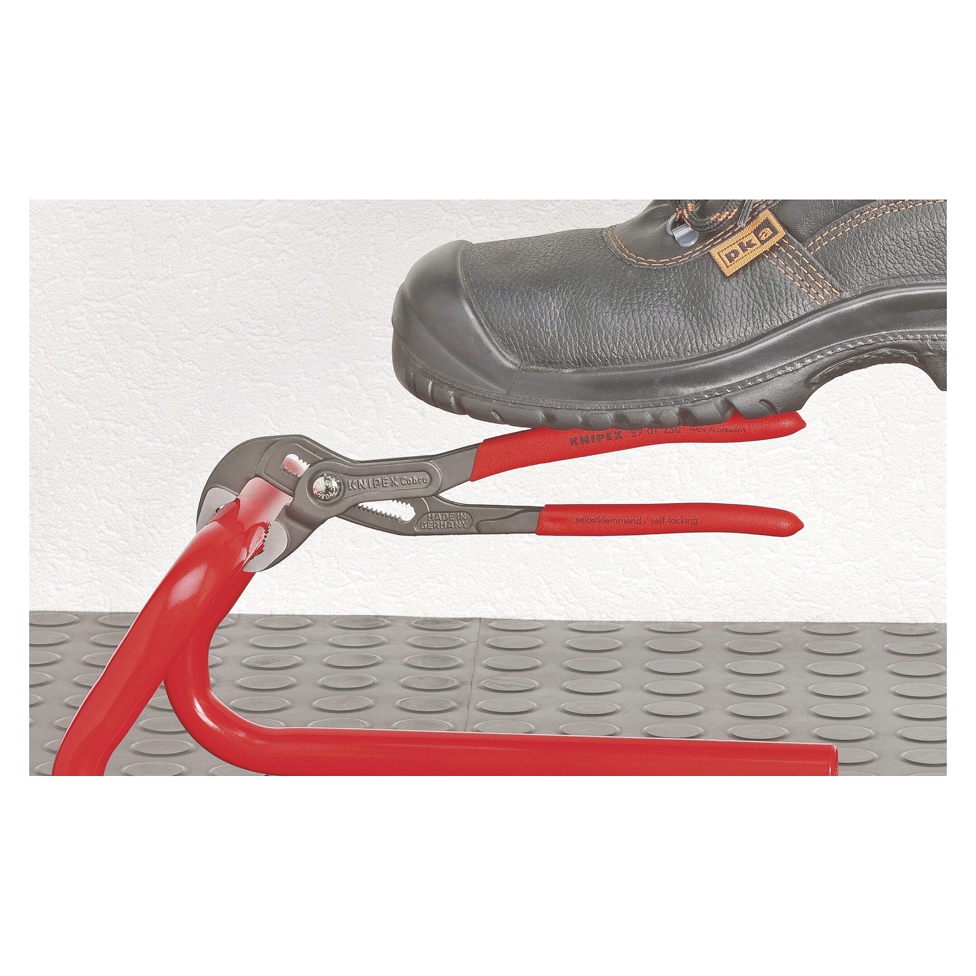Cobra high-tech water pump pliers, push-button adjustment, pipes up to 50 mm, grey, 250 mm - Knipex 87 01 250 SB
