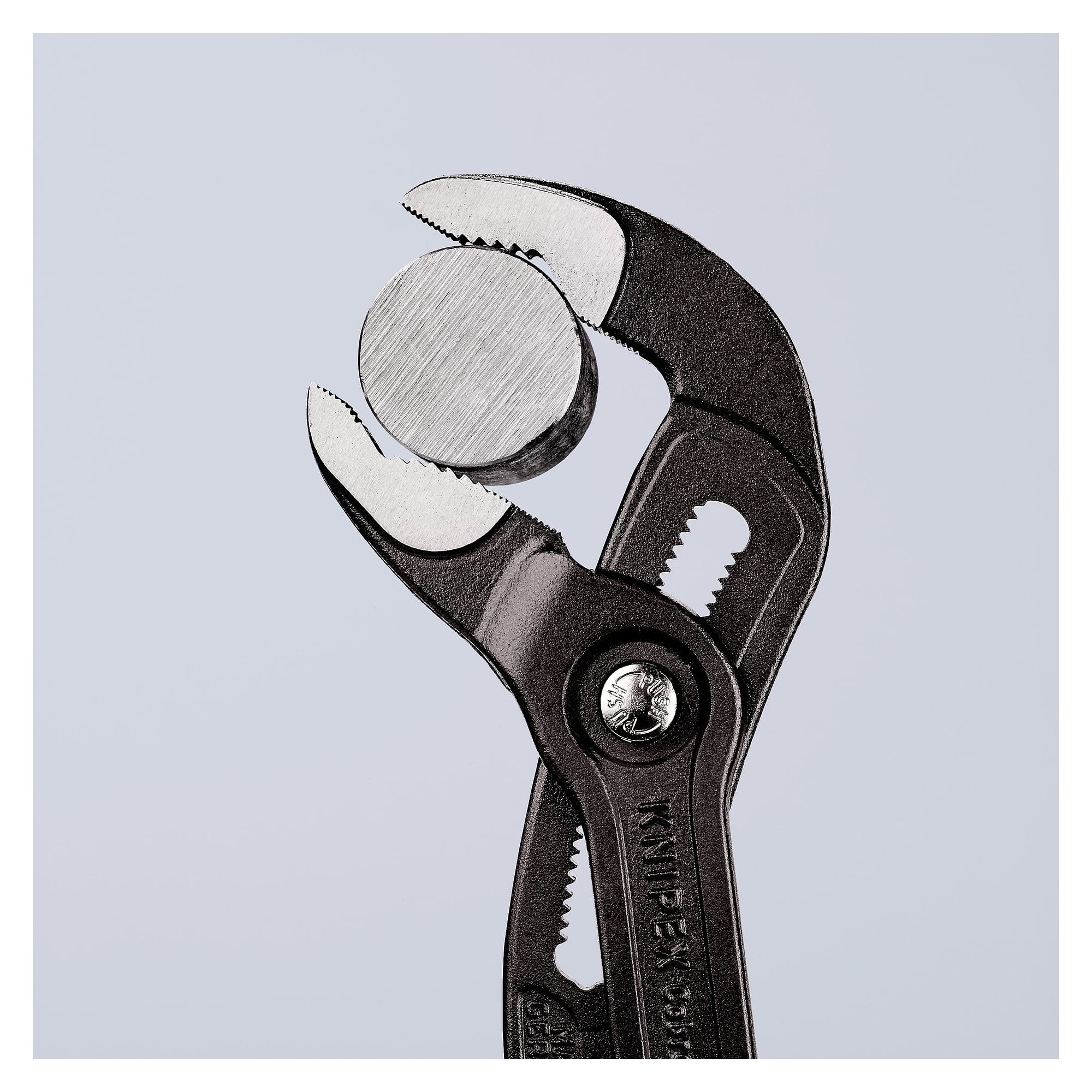 Cobra high-tech water pump pliers, push-button adjustment, pipes up to 70 mm, grey, 300 mm - Knipex 87 01 300 SB