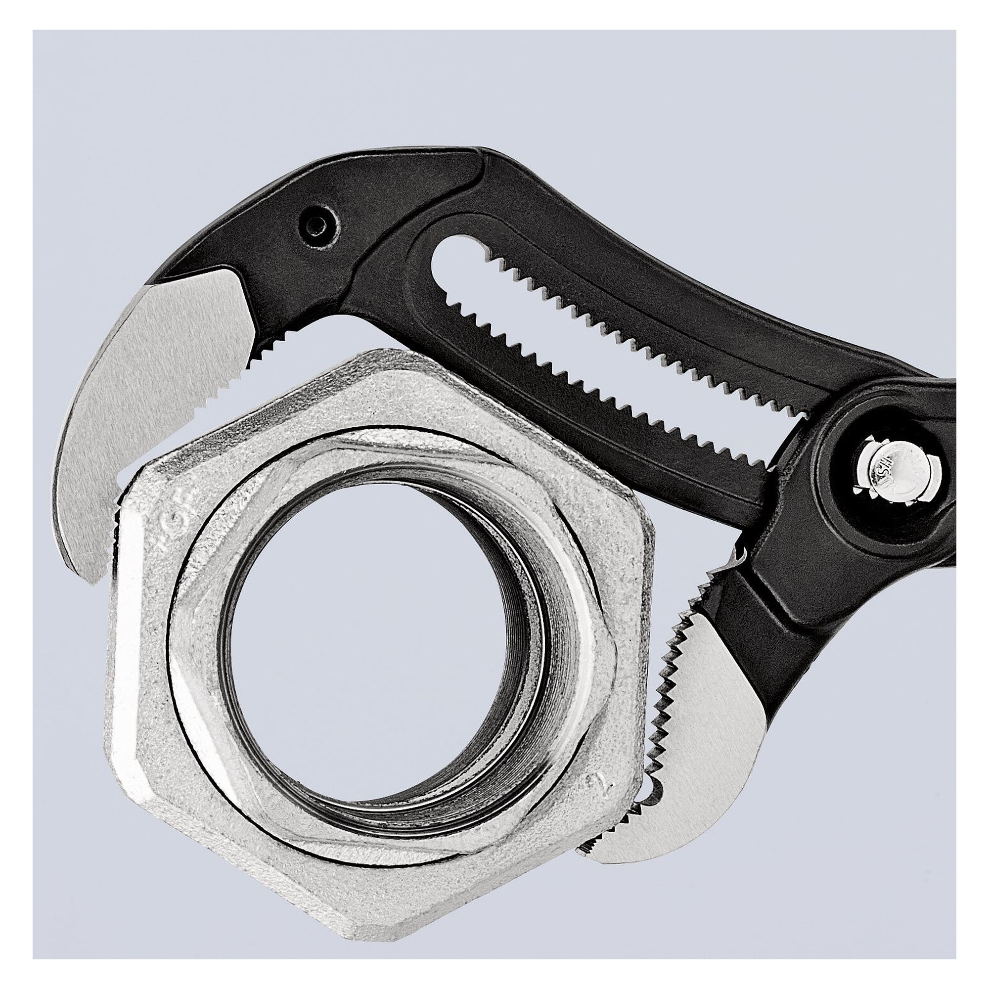 Cobra XL pipe wrench and water pump pliers, pipes up to 90 mm, push-button adjustment, 400 mm - Knipex 87 01 400 SB