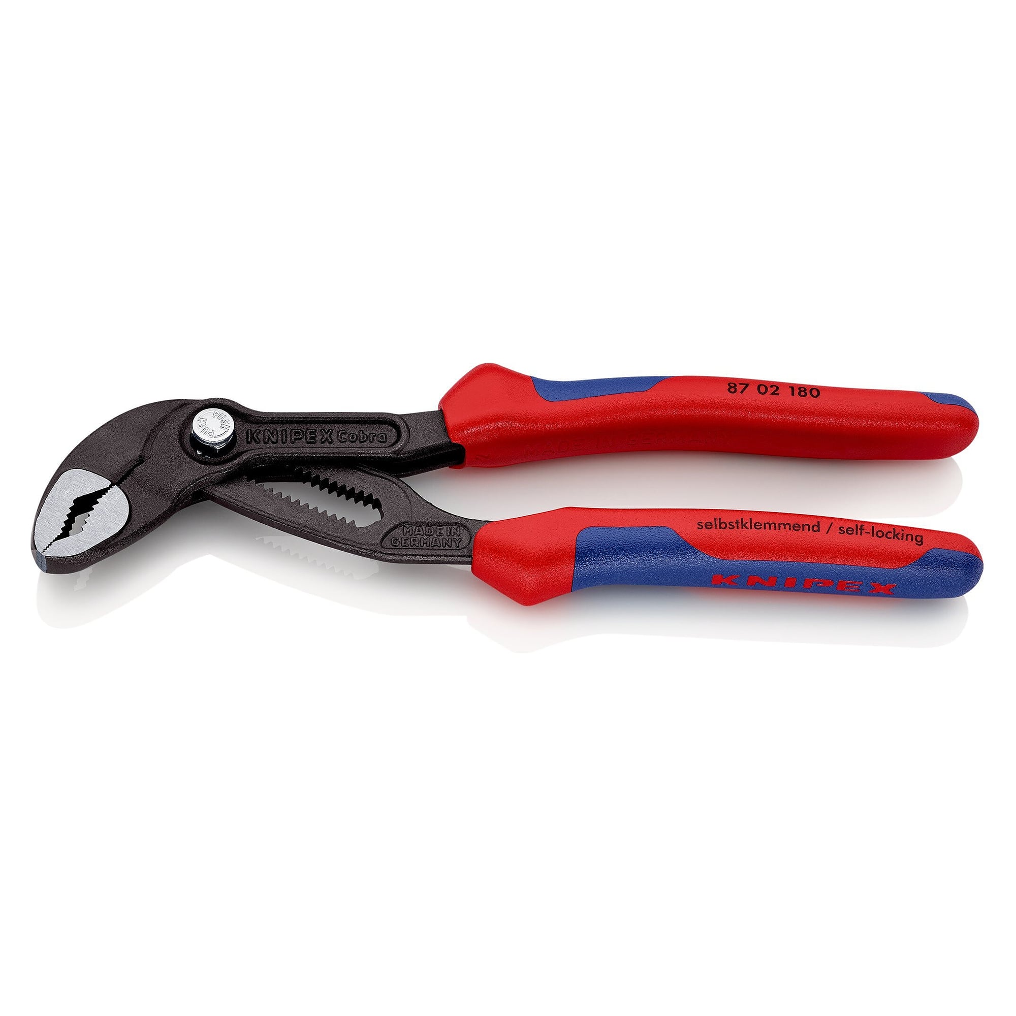 Pince multiprise Cobra avec gaines multi-composants, grise, tubes jusqu'à 42 mm, 180 mm - Knipex 87 02 180 SB
