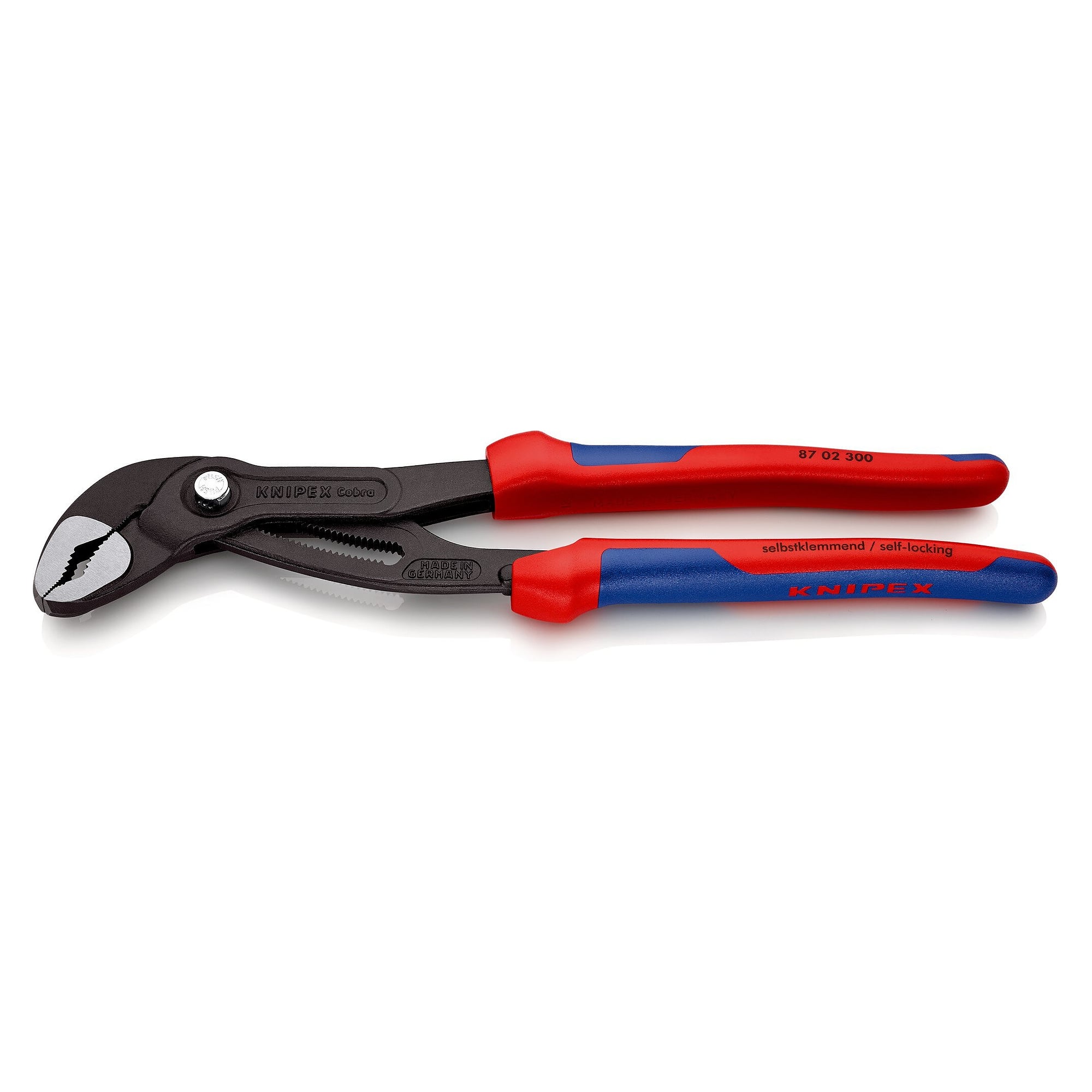Cobra water pump pliers with multi-component handles, grey, pipes up to 70 mm, 300 mm - Knipex 87 02 300 SB