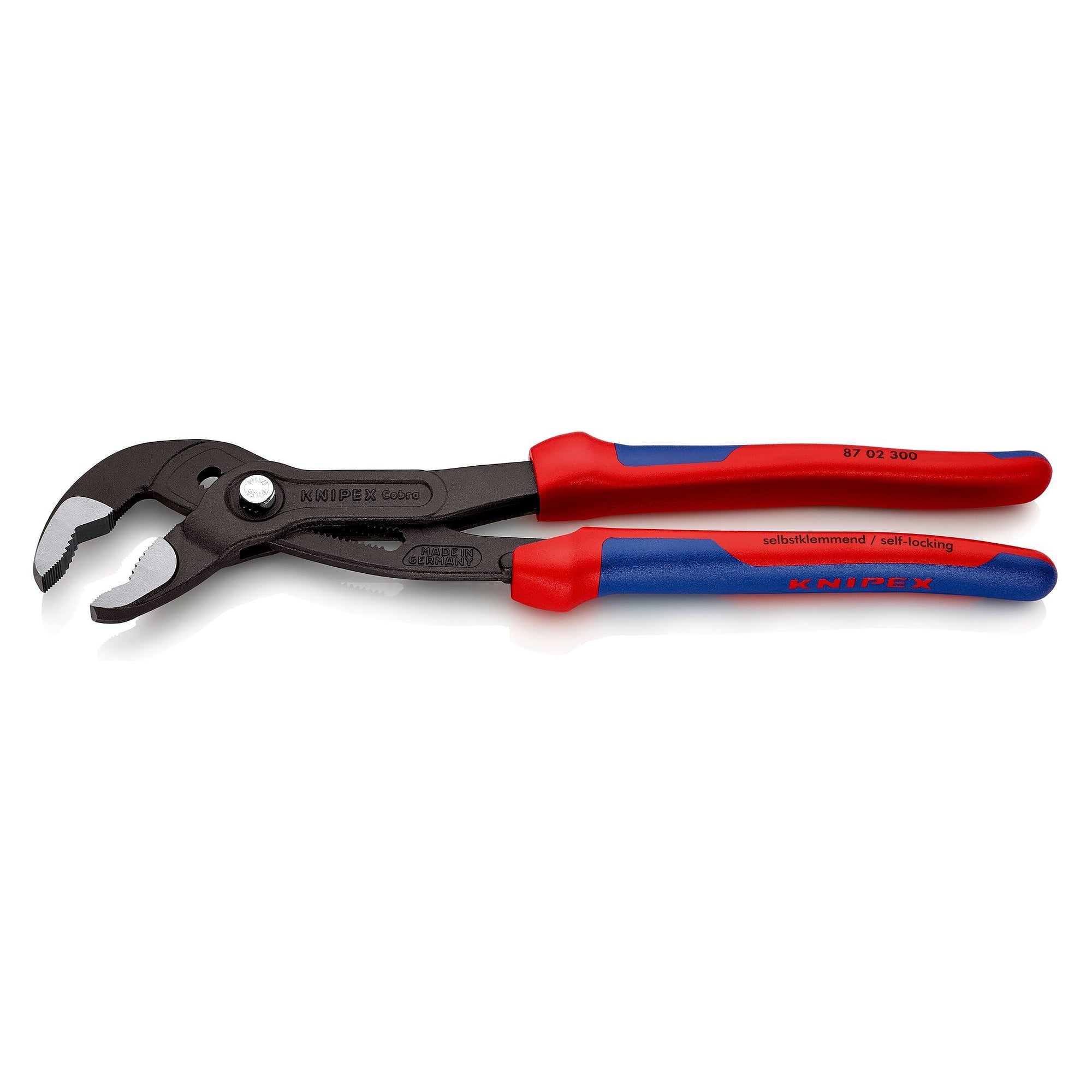 Cobra water pump pliers with multi-component handles, grey, pipes up to 70 mm, 300 mm - Knipex 87 02 300 SB