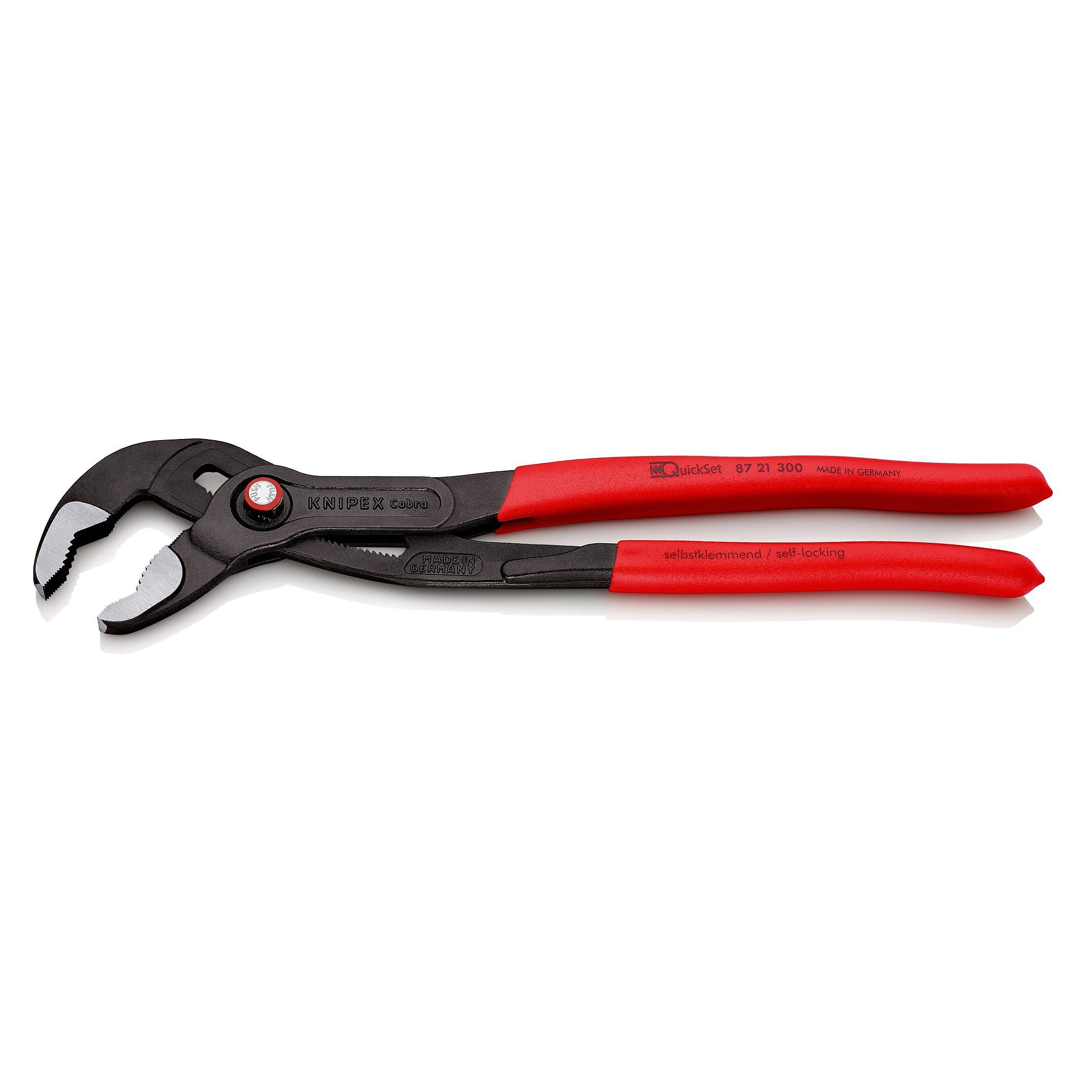 Pince multiprise Cobra QuickSet à poignées plastique, tubes jusqu'à 70 mm, 300 mm - Knipex 87 21 300 SB