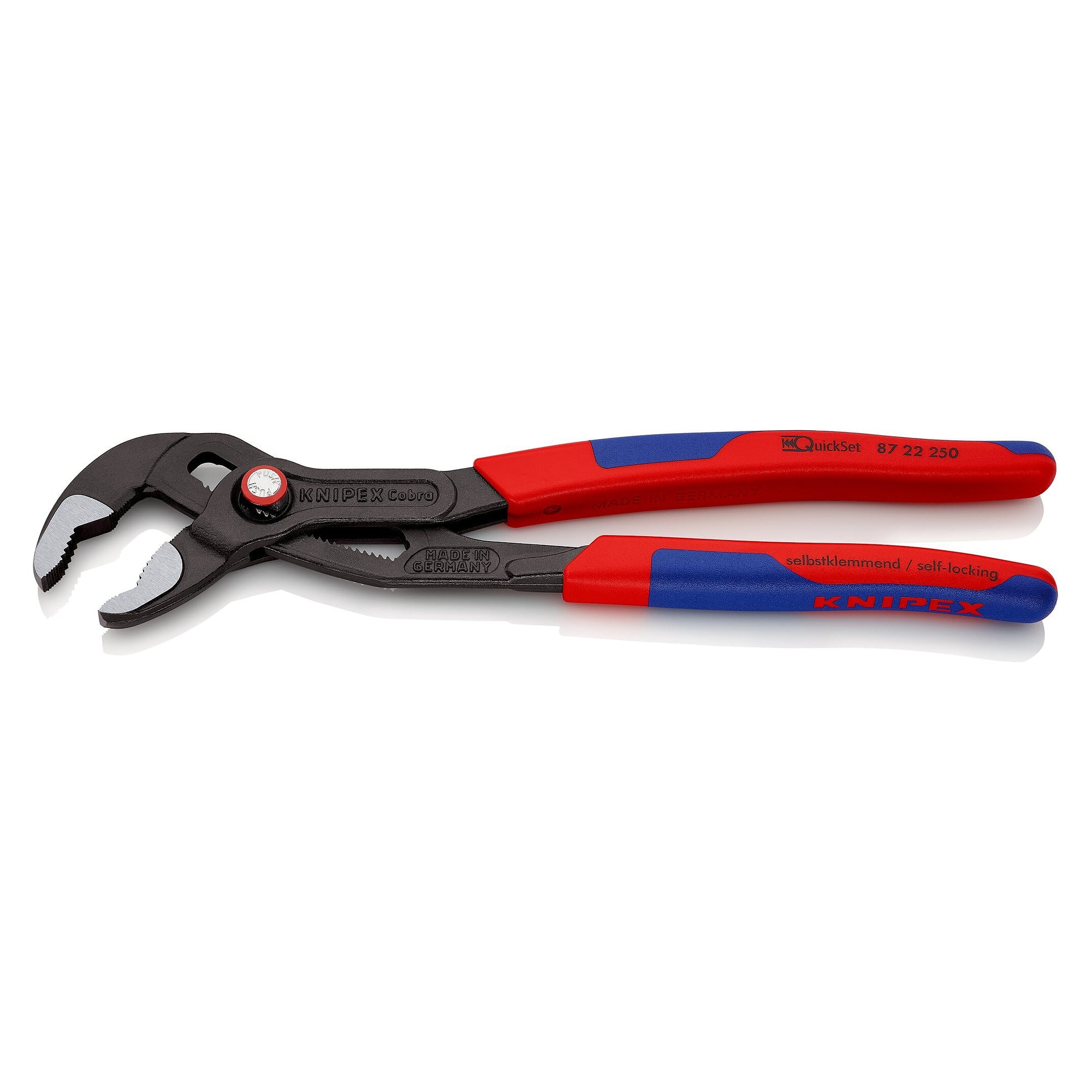 Pince multiprise Cobra QuickSet à gaines minces, tubes jusqu'à 50 mm, 250 mm - Knipex 87 22 250 SB