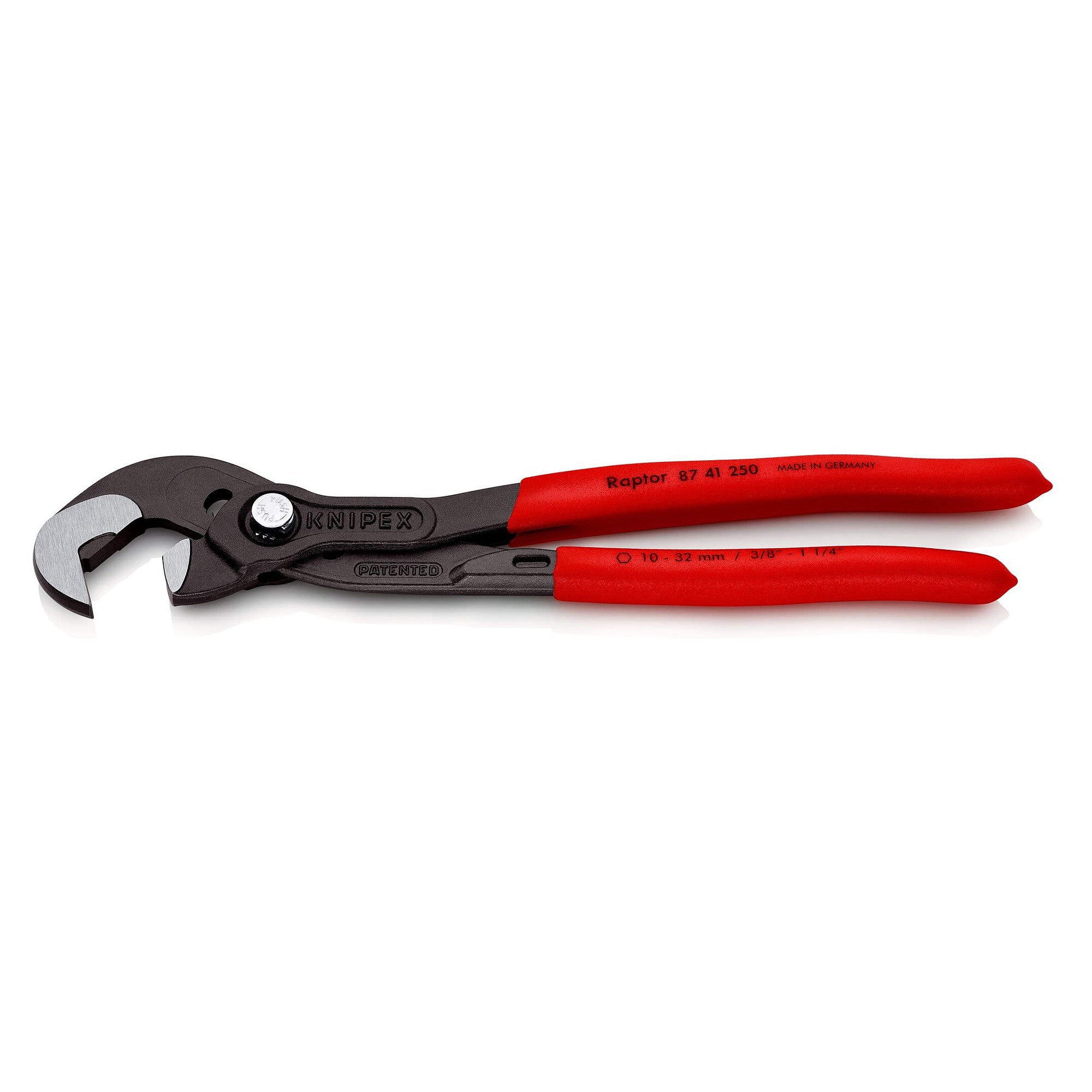 Pince à visser pour écrous et vis ouverture 10 à 32 mm, principe à cliquet, gris atramenté, 250 mm - Knipex 87 41 250 SB