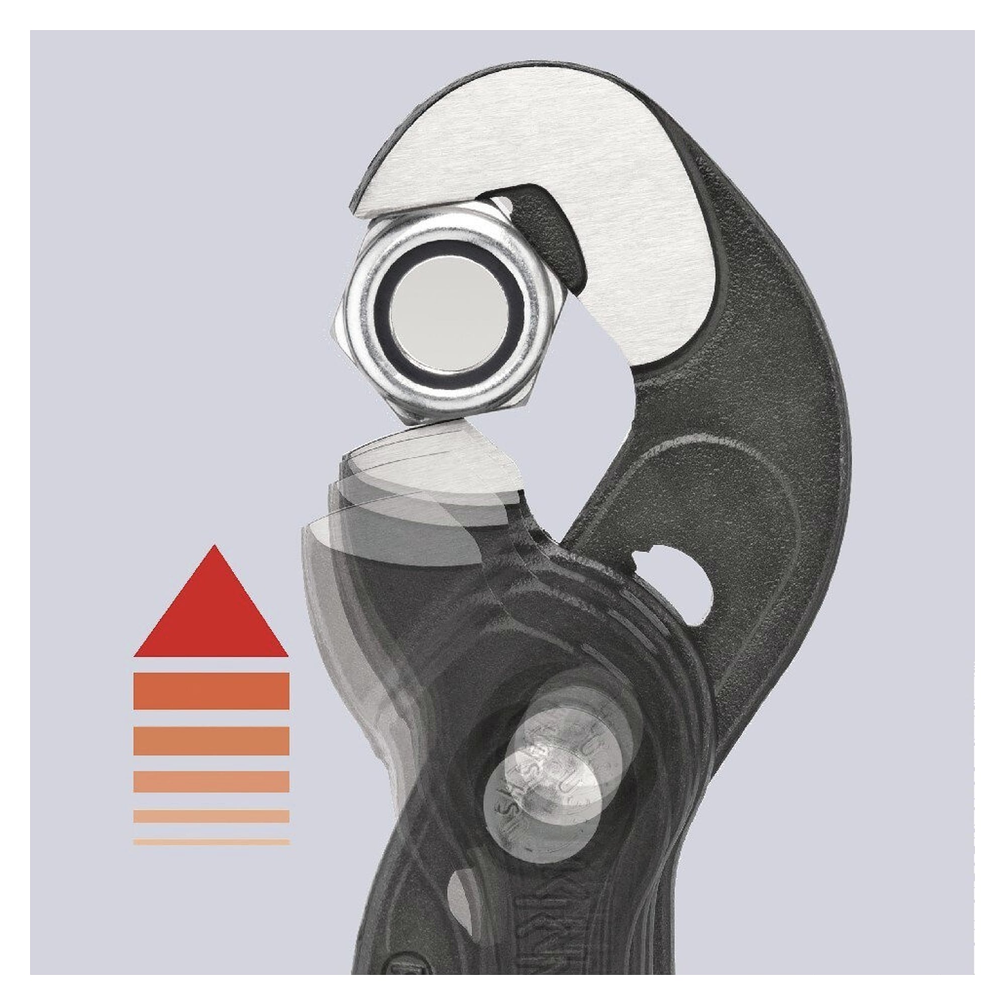 Pince à visser pour écrous et vis ouverture 10 à 32 mm, principe à cliquet, gris atramenté, 250 mm - Knipex 87 41 250 SB
