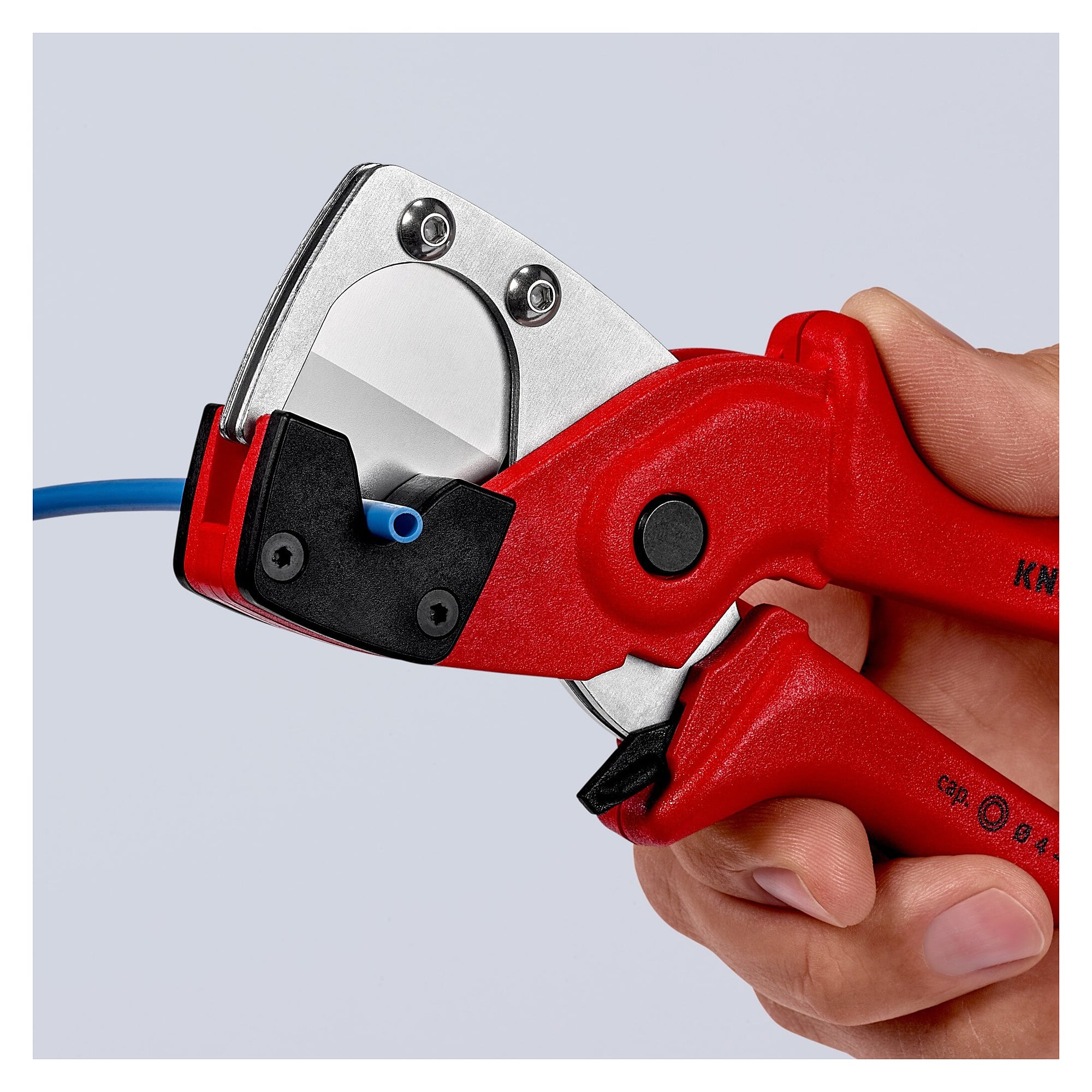Pipe cutter for multilayer and pneumatic hoses Ø 4 to 20 mm, glass fibre reinforced, 185 mm - Knipex 90 10 185 SB