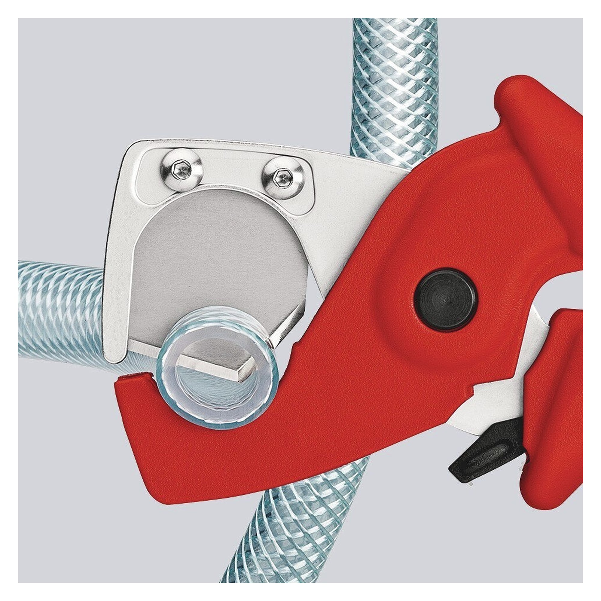 PlastiCut hose and conduit cutter for plastic pipes and hoses up to 25 mm diameter, 185 mm - Knipex 90 20 185 SB