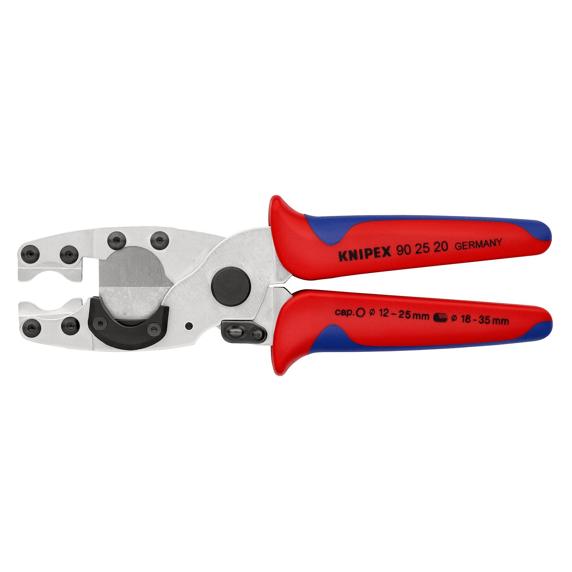 Pipe cutter for composite pipes Ø 12 to 26 mm and protective conduits Ø 18 to 35 mm, 210 mm - Knipex 90 25 20 SB