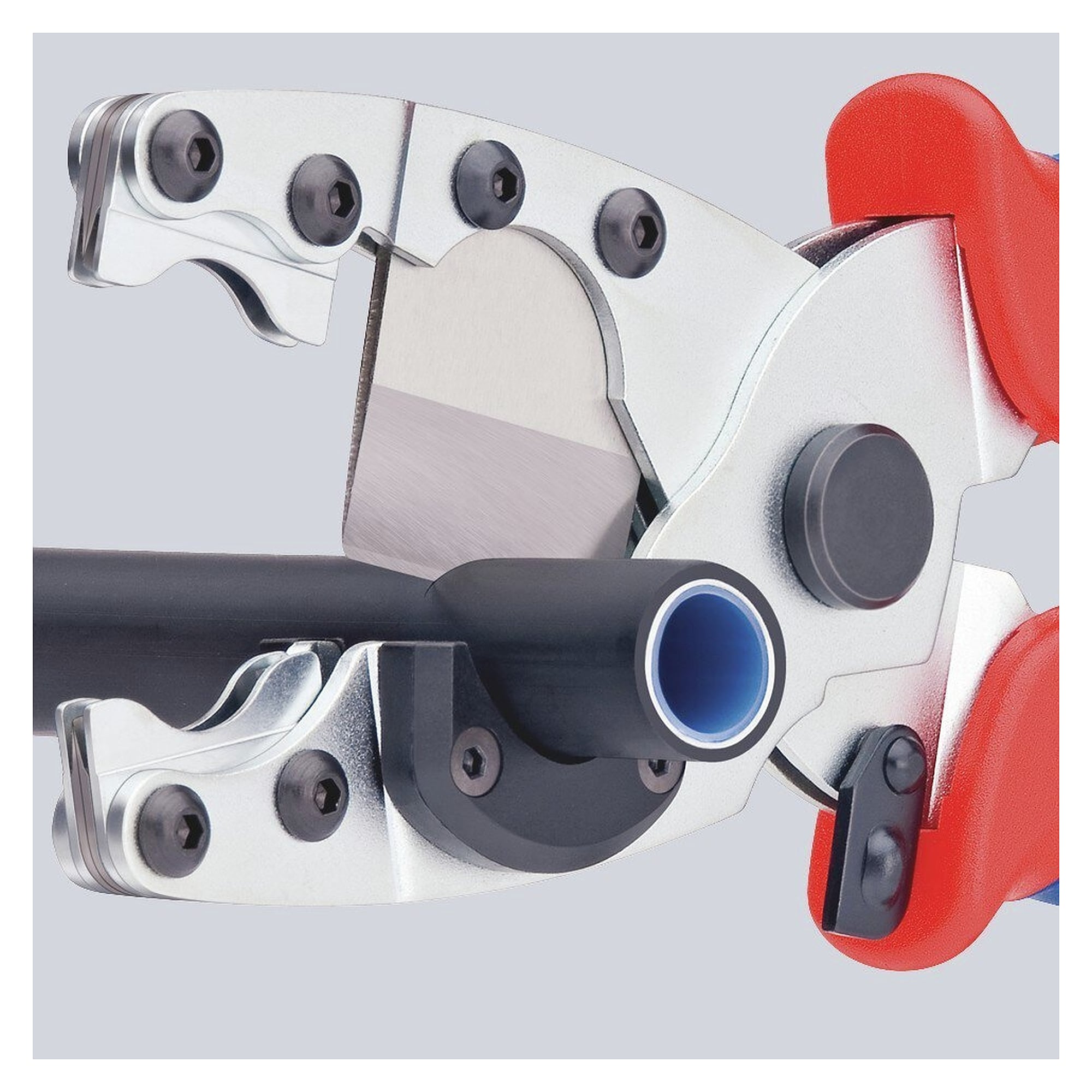 Pipe cutter for composite pipes Ø 12 to 26 mm and protective conduits Ø 18 to 35 mm, 210 mm - Knipex 90 25 20 SB