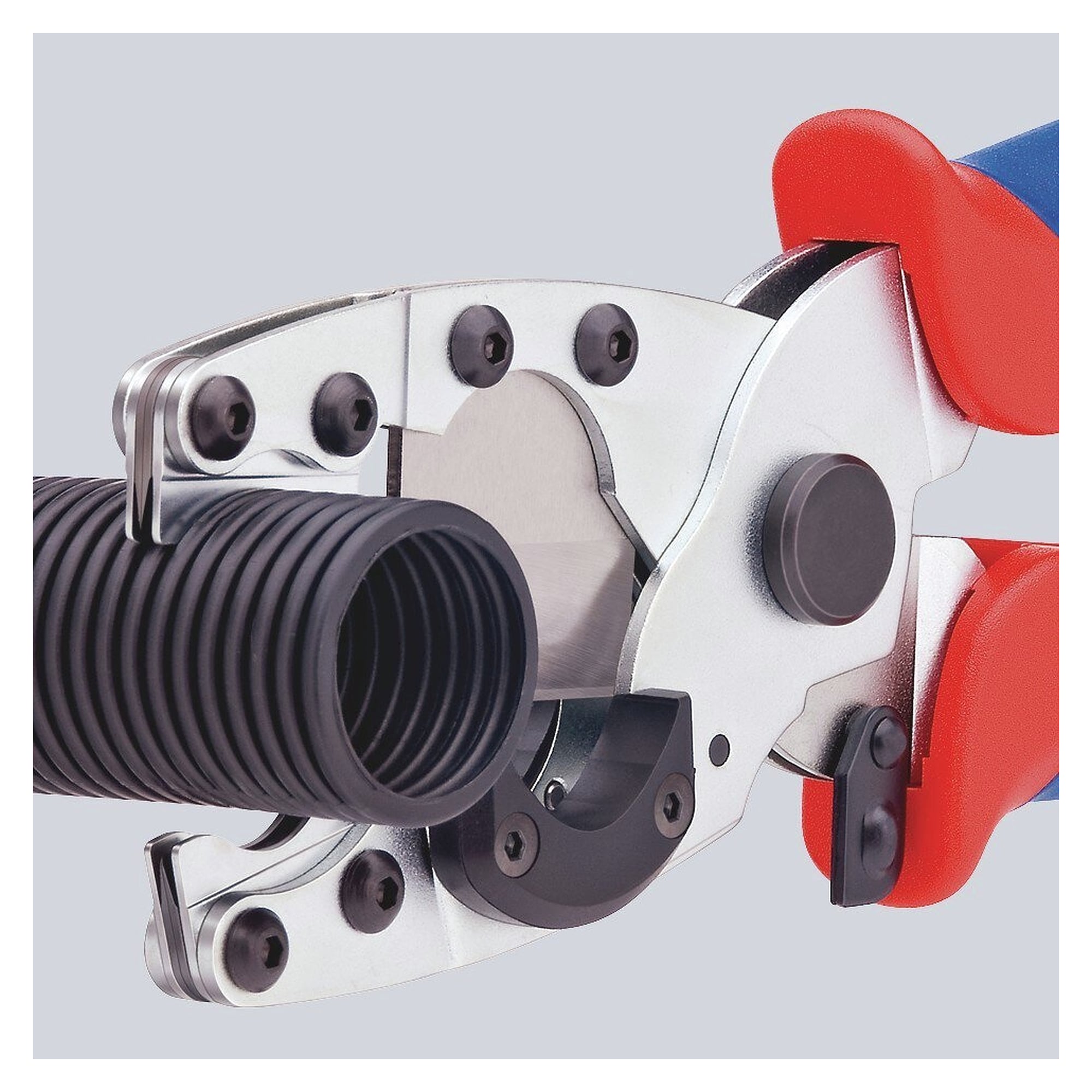 Pipe cutter for composite pipes Ø 12 to 26 mm and protective conduits Ø 18 to 35 mm, 210 mm - Knipex 90 25 20 SB