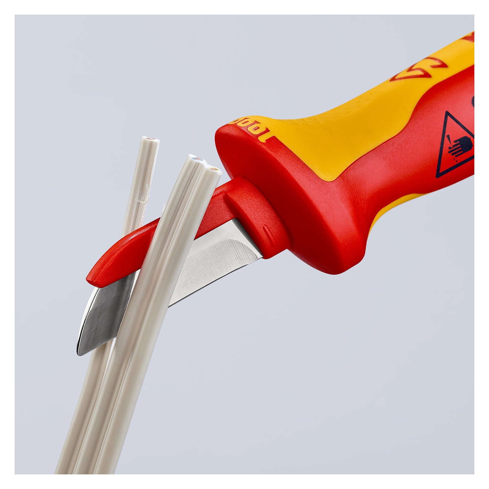 VDE cable knife with plastic-coated blade back, 50 mm blade, 190 mm - Knipex 98 54 SB