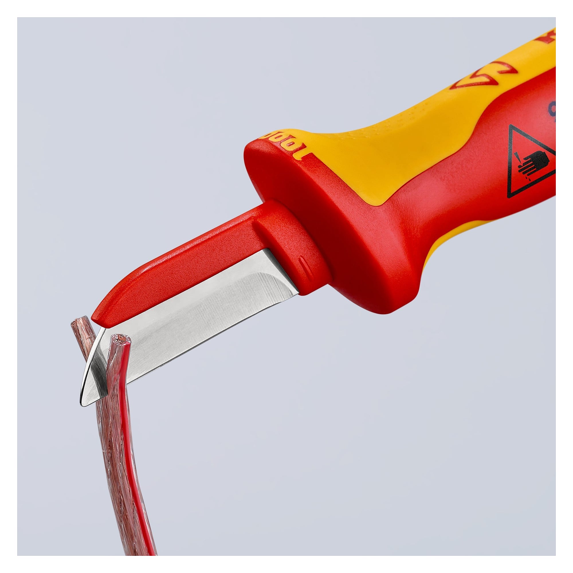 VDE cable knife with plastic-coated blade back, 50 mm blade, 190 mm - Knipex 98 54 SB