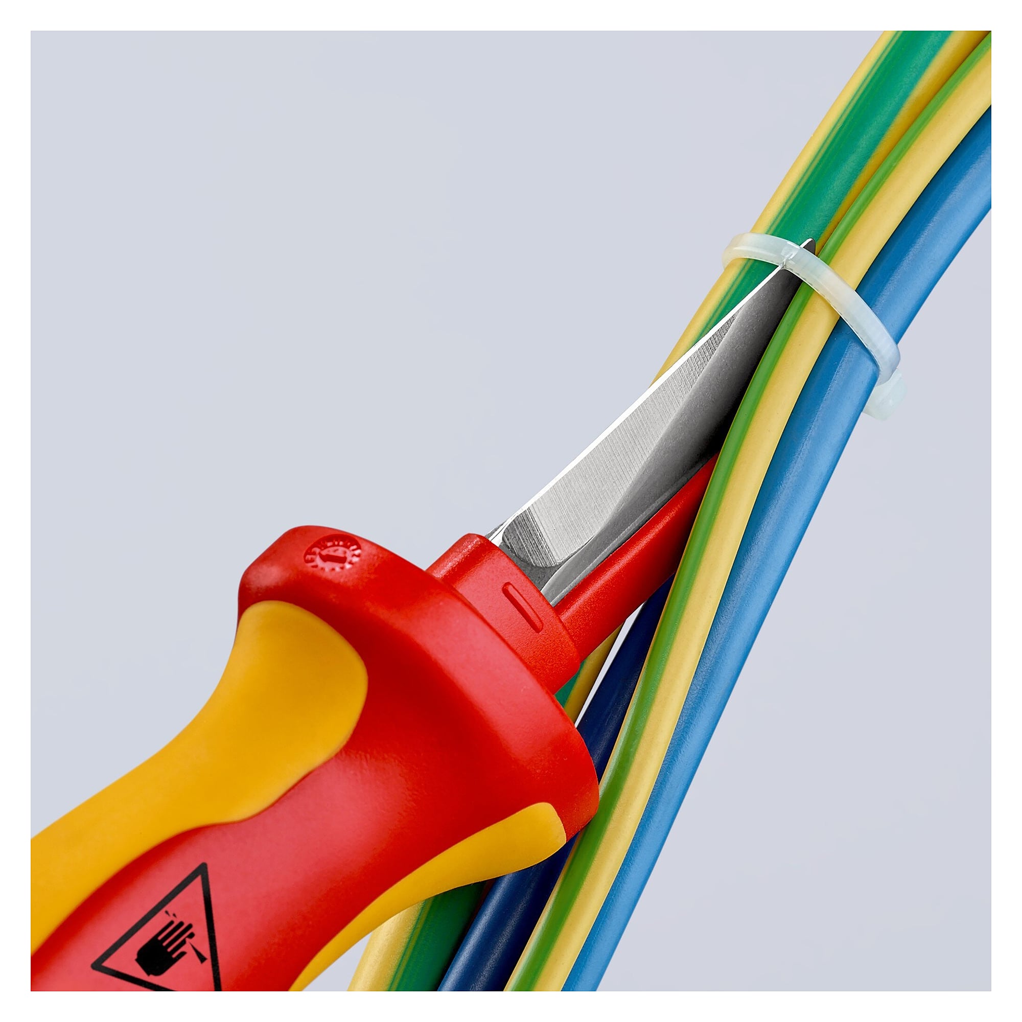 VDE cable knife with plastic-coated blade back, 50 mm blade, 190 mm - Knipex 98 54 SB