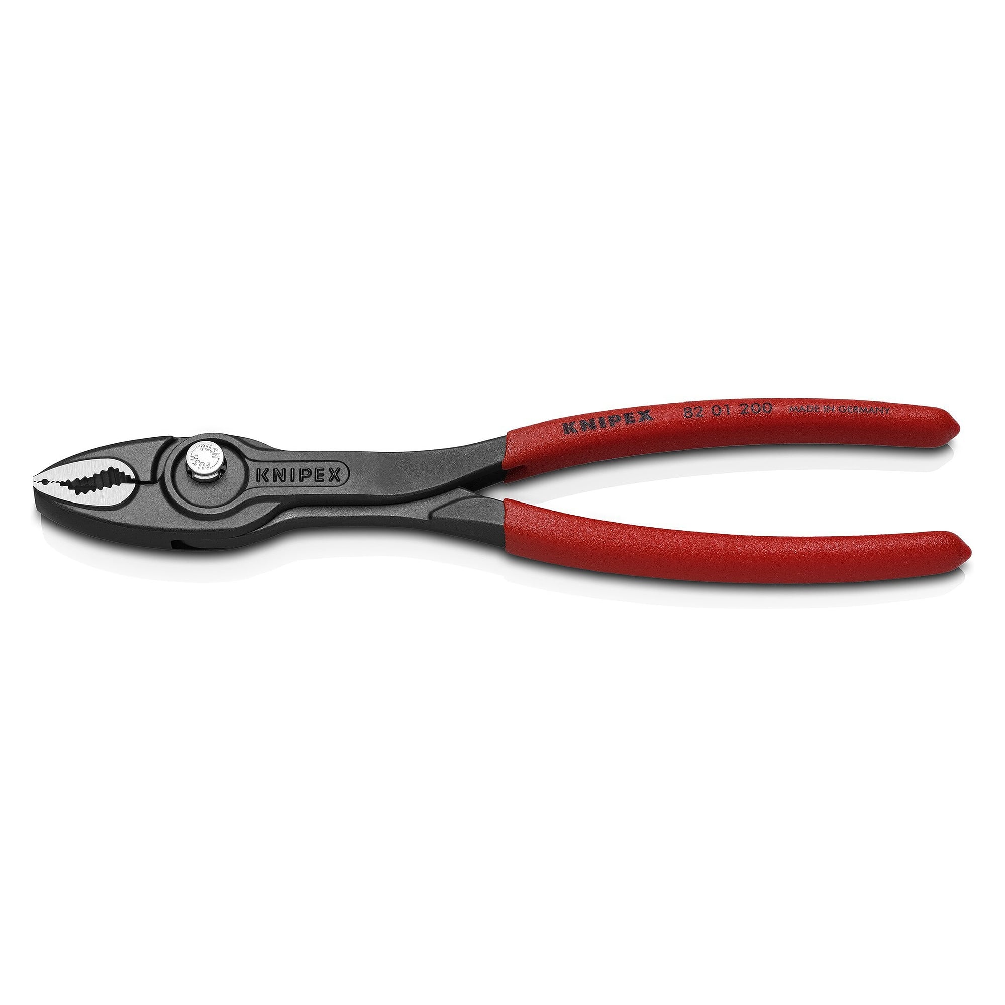 Pince de préhension frontale TwinGrip, poignées plastique, écrous 4 à 22 mm, 200 mm - Knipex 82 01 200 SB