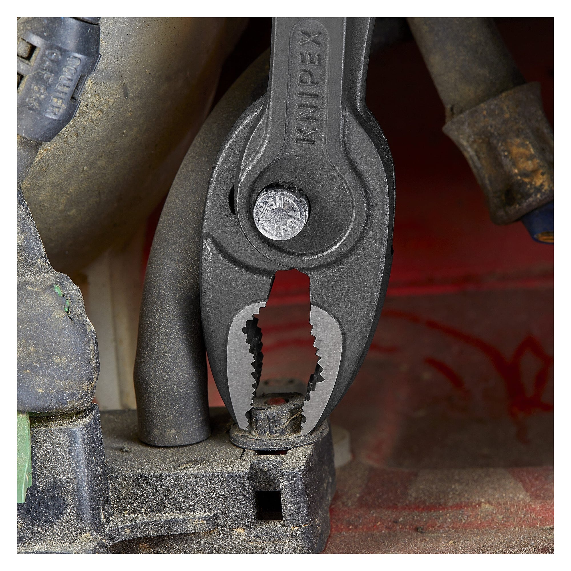 TwinGrip front gripping pliers with plastic handles, nuts AF 4 to 22 mm, 200 mm - Knipex 82 01 200 SB