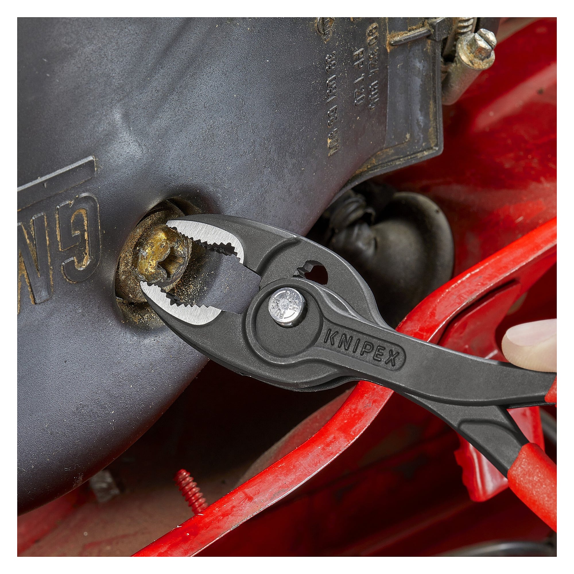 TwinGrip front gripping pliers with plastic handles, nuts AF 4 to 22 mm, 200 mm - Knipex 82 01 200 SB