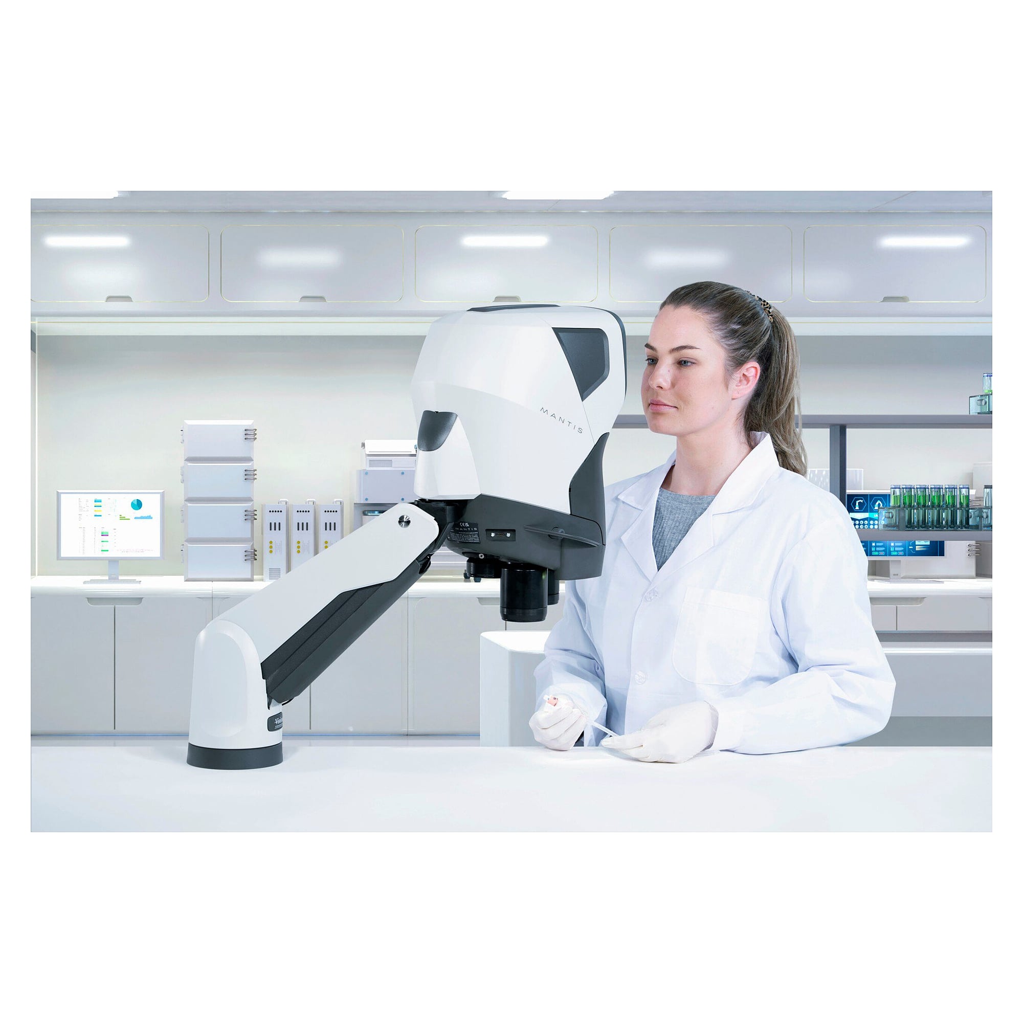 Stereomikroskop Mantis PIXO okularlos 3x bis 15x mit HD-Kamera und Verso Ständer - Vision SMP200