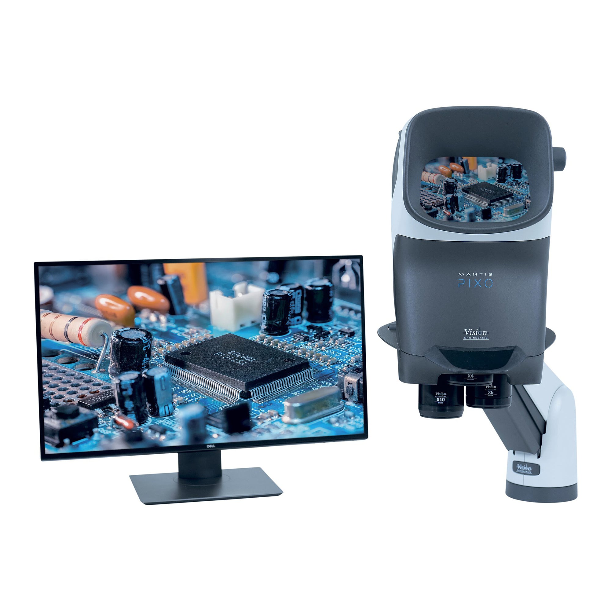 Stereomikroskop Mantis PIXO okularlos 3x bis 15x mit HD-Kamera und Verso Ständer - Vision SMP200