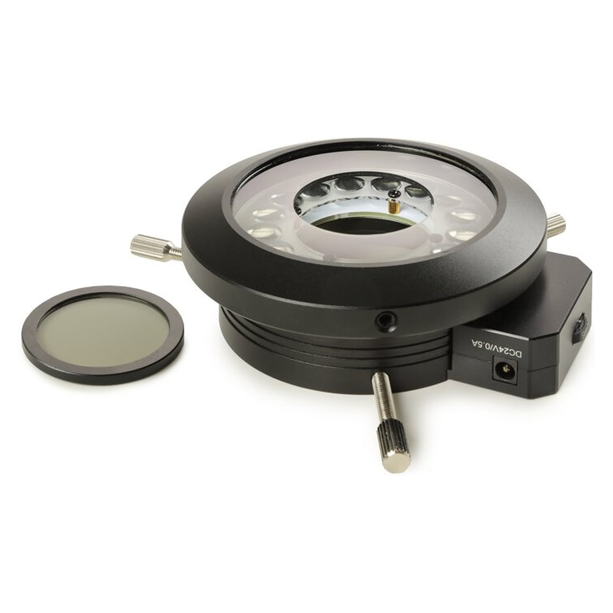 Éclairage annulaire LED polarisé, 16 LED, 345 lm, analyseur rotatif, variable - Euromex LE.1975