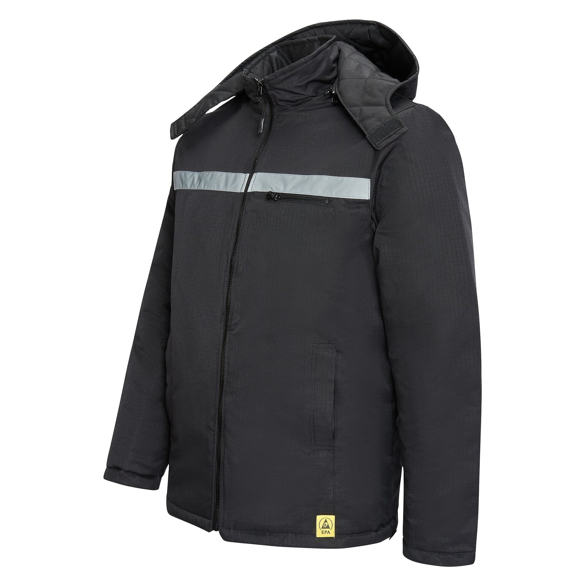 ESD-Winterjacke mit abnehmbarer Kapuze, 215 g/m², unisex, schwarz, Größe 4XL - Safeguard 802600