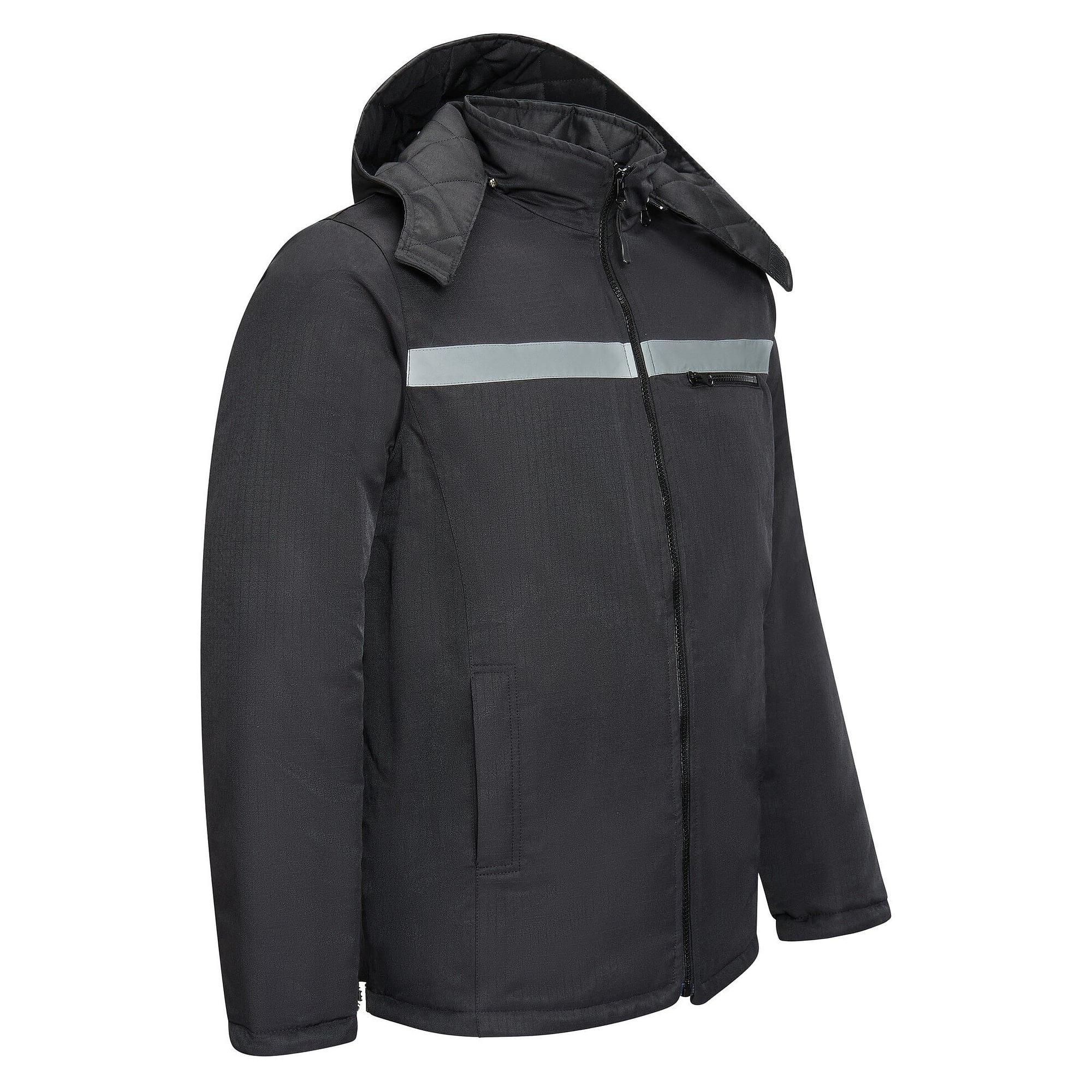 ESD winter jacket with detachable hood, 215 g/m², unisex, black, size 5XL - Safeguard 802601